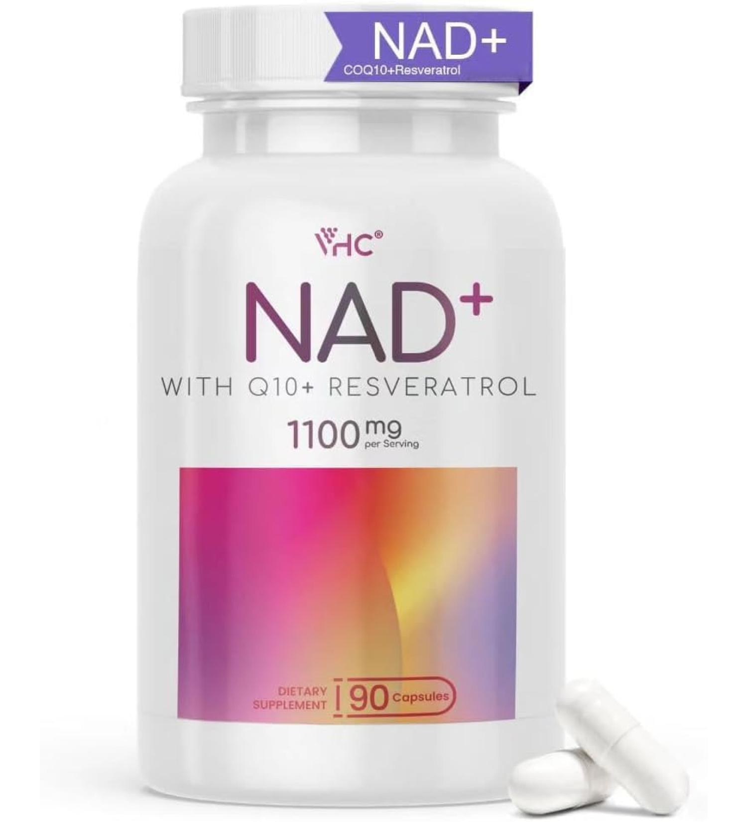 VHC NAD+ Supplement, NMN Alternative Liposomes with CoQ10, Trans-Resveratrol for Women & Men,Support Energy, Anti-Aging,Focus,90 Capsules - Buy Online on GoSupps.com