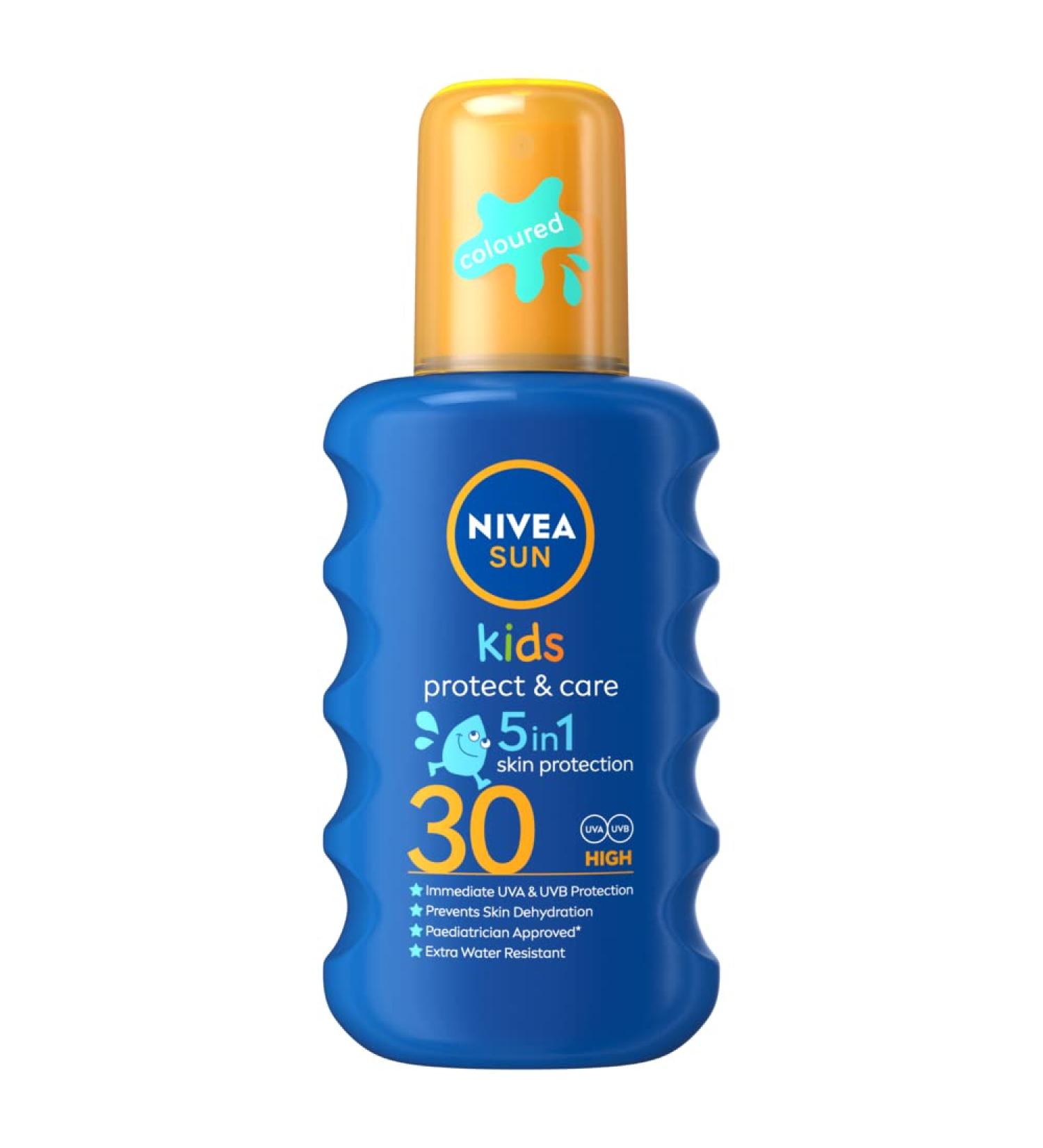 Nivea Sun Children's SPF30 Water Resistant Coloured Spray 200ml - Buy Online on GoSupps.com