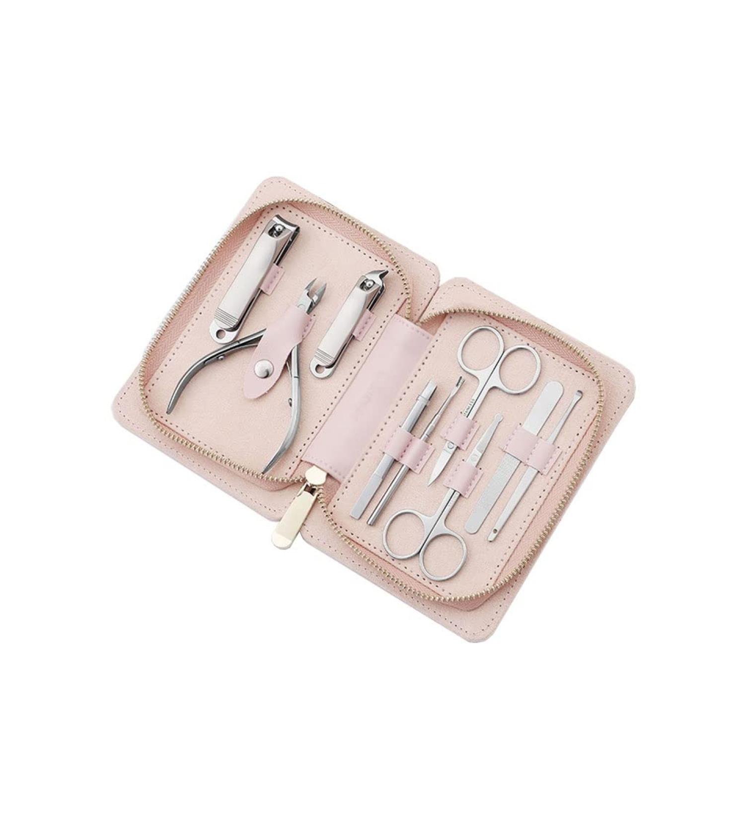 Nail Clipper Set 9-Piece Stainless Steel Nail Set Home Professional Pedicure Nail Set Portable Travel Beauty Set with Portable Fashion Bag Nail Clipper Kit (Color : Pink) - Buy Online on GoSupps.com