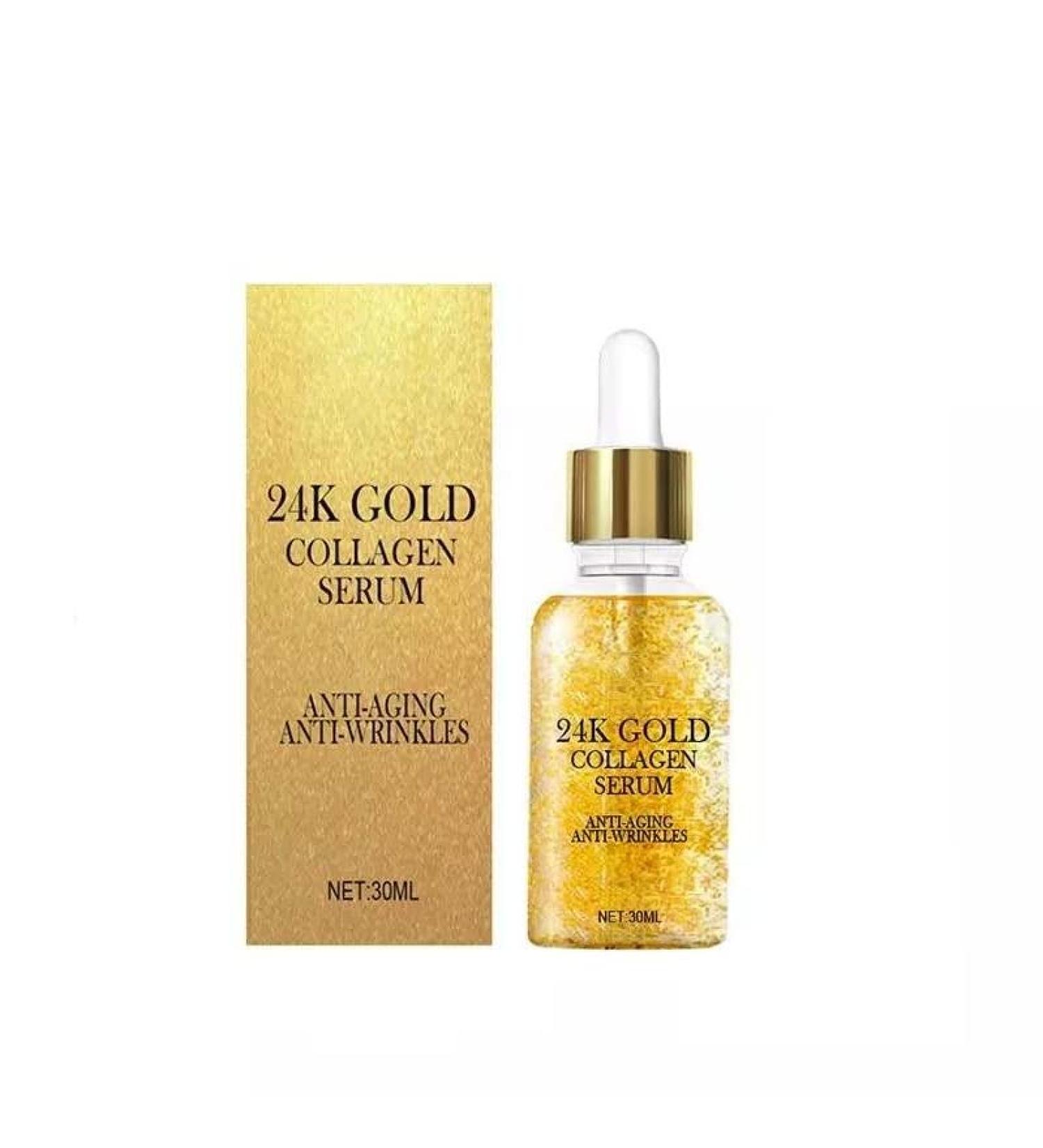 COVERCOCO Gold 24k Face Serum - Hyaluronic Acid Collagen & Peptides Ampoule | 30ML | Premium Anti-Aging Skincare - Buy Online on GoSupps.com