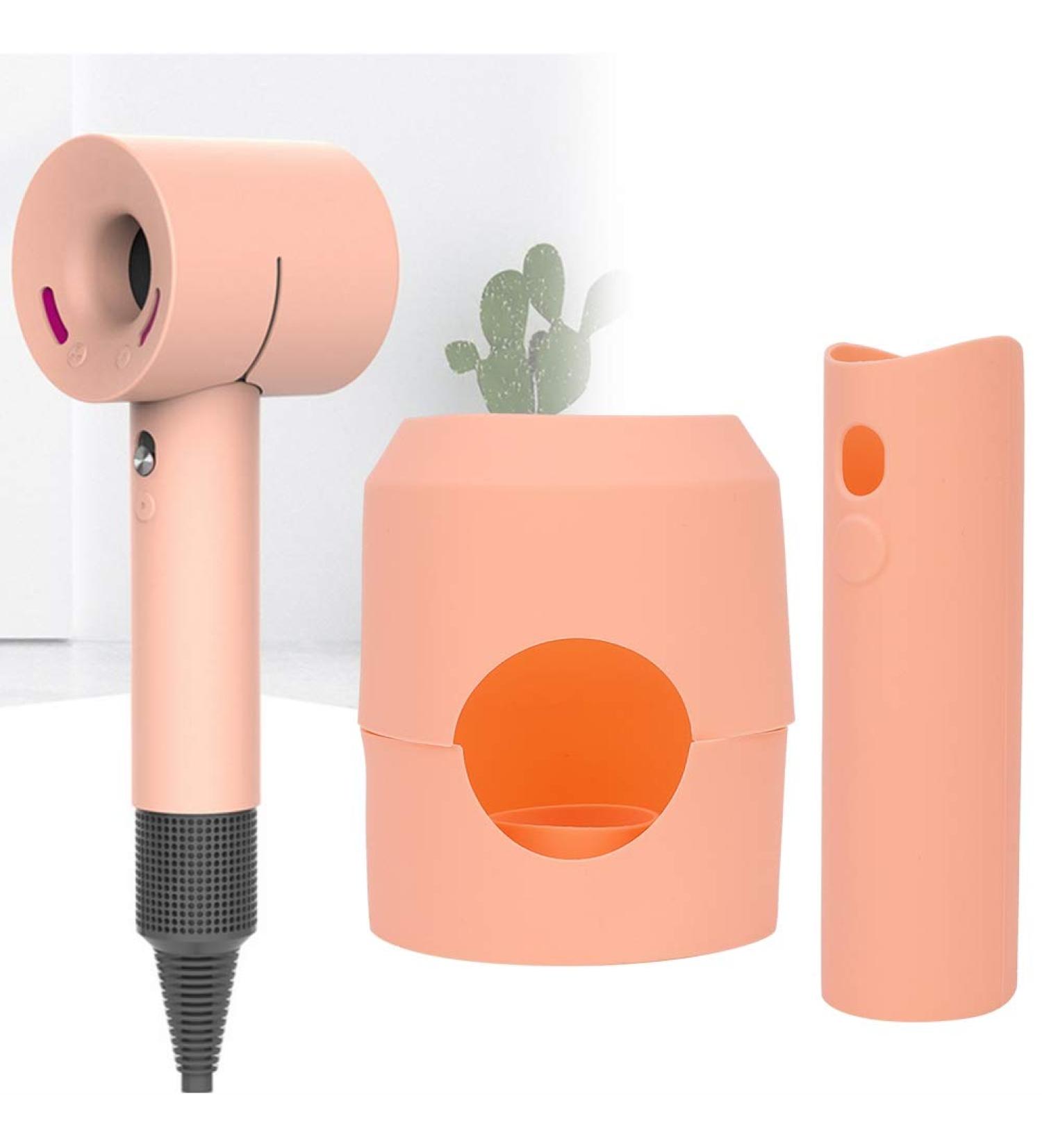 Silicone Hair Dryer Protective Cover for Dyson | Anti-Scratch Shockproof Dustproof Case - Coral Orange - Buy Online on GoSupps.com