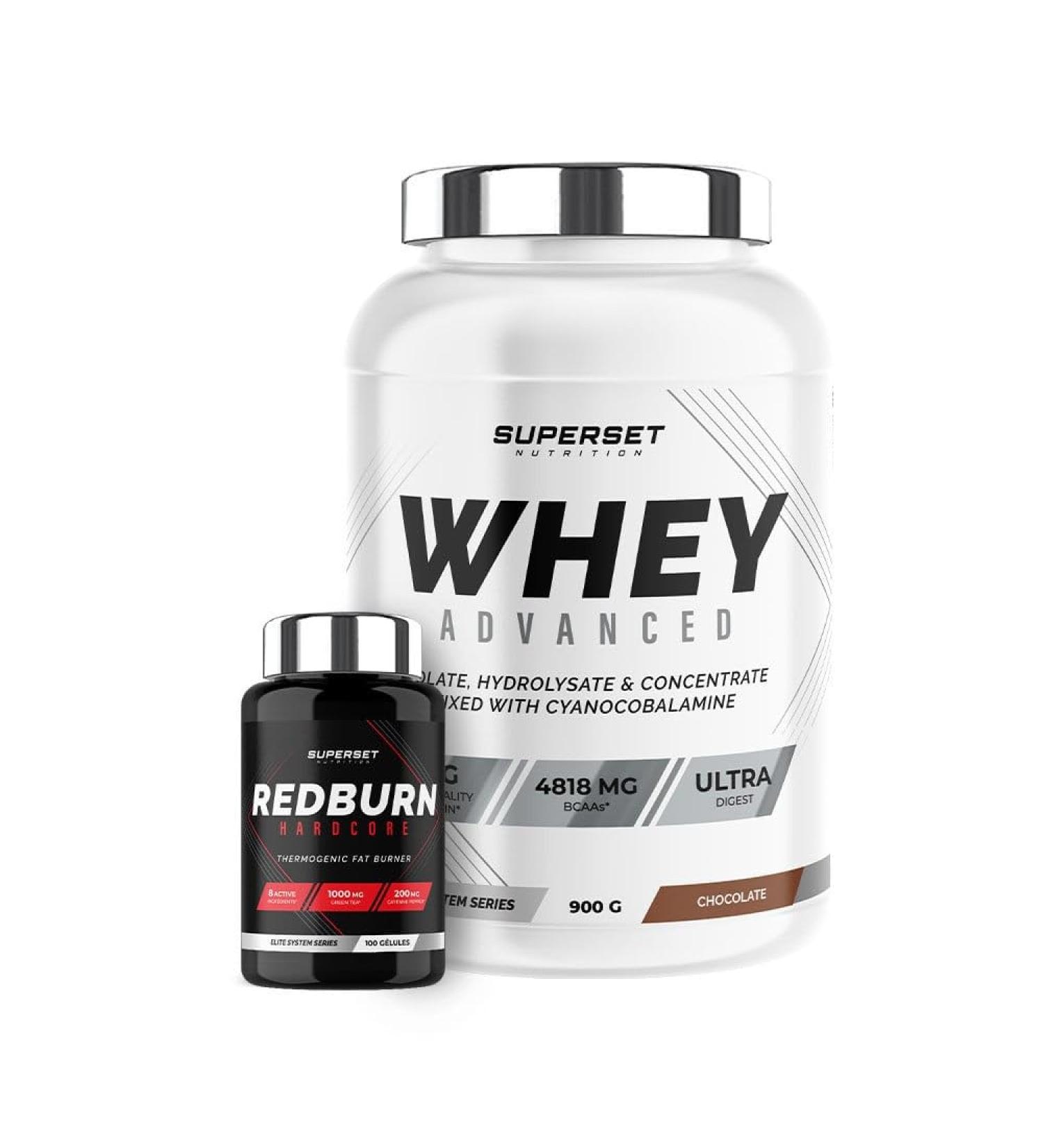 Superset Nutrition | Special Dry Muscle Program - 100% Whey Protein Advanced 900g Chocolate - Redburn Hardcore - Buy Online on GoSupps.com