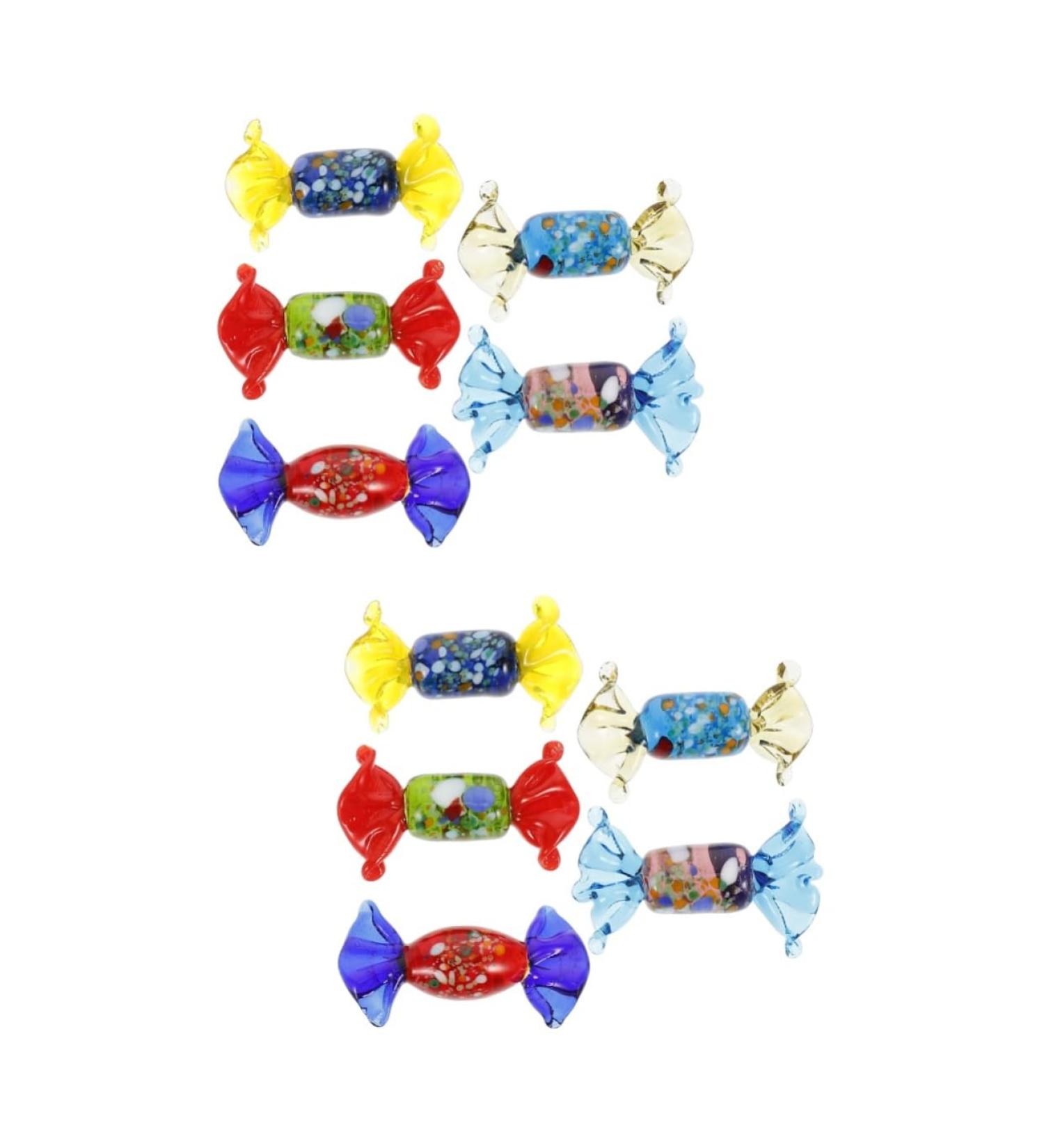 HOMSFOU 10 Pcs Candy Ornaments Faux Candy Decor Treats Collection Stained Glass Candies Stocking Stuffer Gifts Glass Candy Decorations Murano Glass Candy Modeling Multicolored Glass Puppet - Buy Online on GoSupps.com