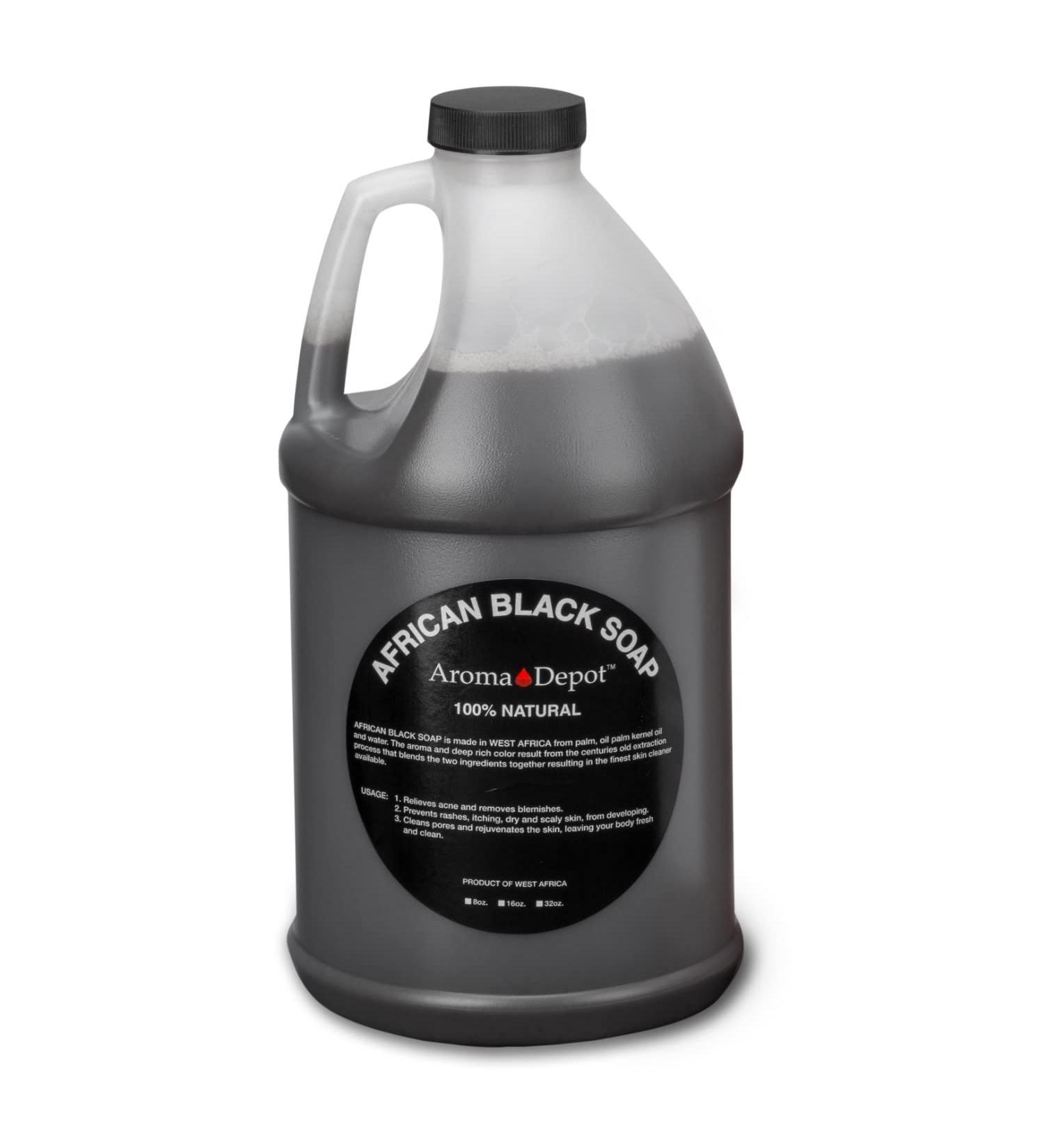 Aroma Depot Raw African Black Soap 1/2 Gallon - 100% Natural for Acne, Eczema, Psoriasis - Handmade from Ghana - Buy Online on GoSupps.com