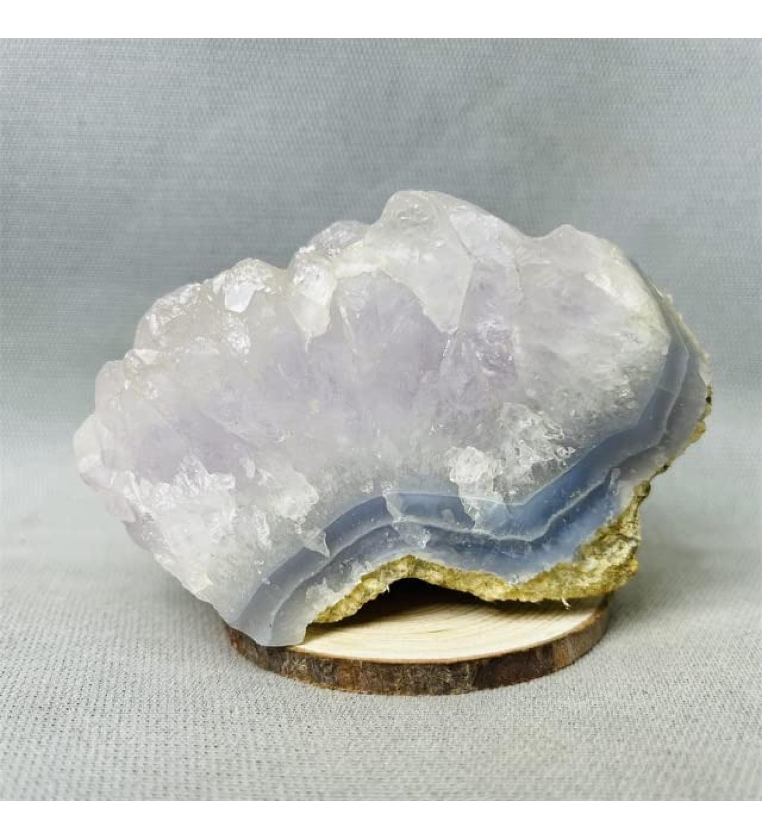 Crystal Rough Natural Gemstone Blue Lace Agate Amethyst Crystal Cluster Blue Chalcedony Specimen Reiki Rock Crystal with Stone - (Color: Weight 575g 110mm) - Buy Online on GoSupps.com