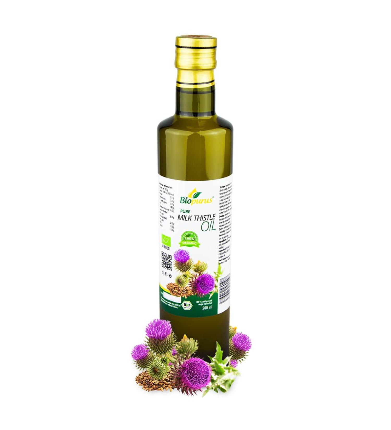 Biopurus Certified Organic Cold Pressed Milk Thistle Seed Oil 500ml