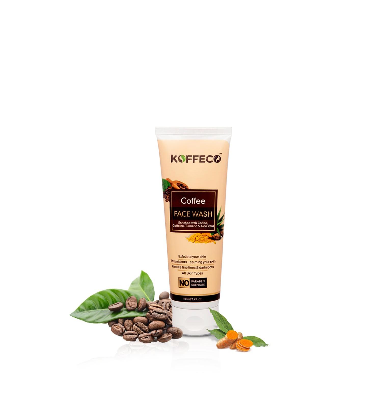 Buy Coffee Face Wash for Acne-Prone Oily Skin | Detan Prevents Dark Circles and Aging | Aloe Vera & Turmeric | 100 ML - International Shipping Available - Buy Online on GoSupps.com