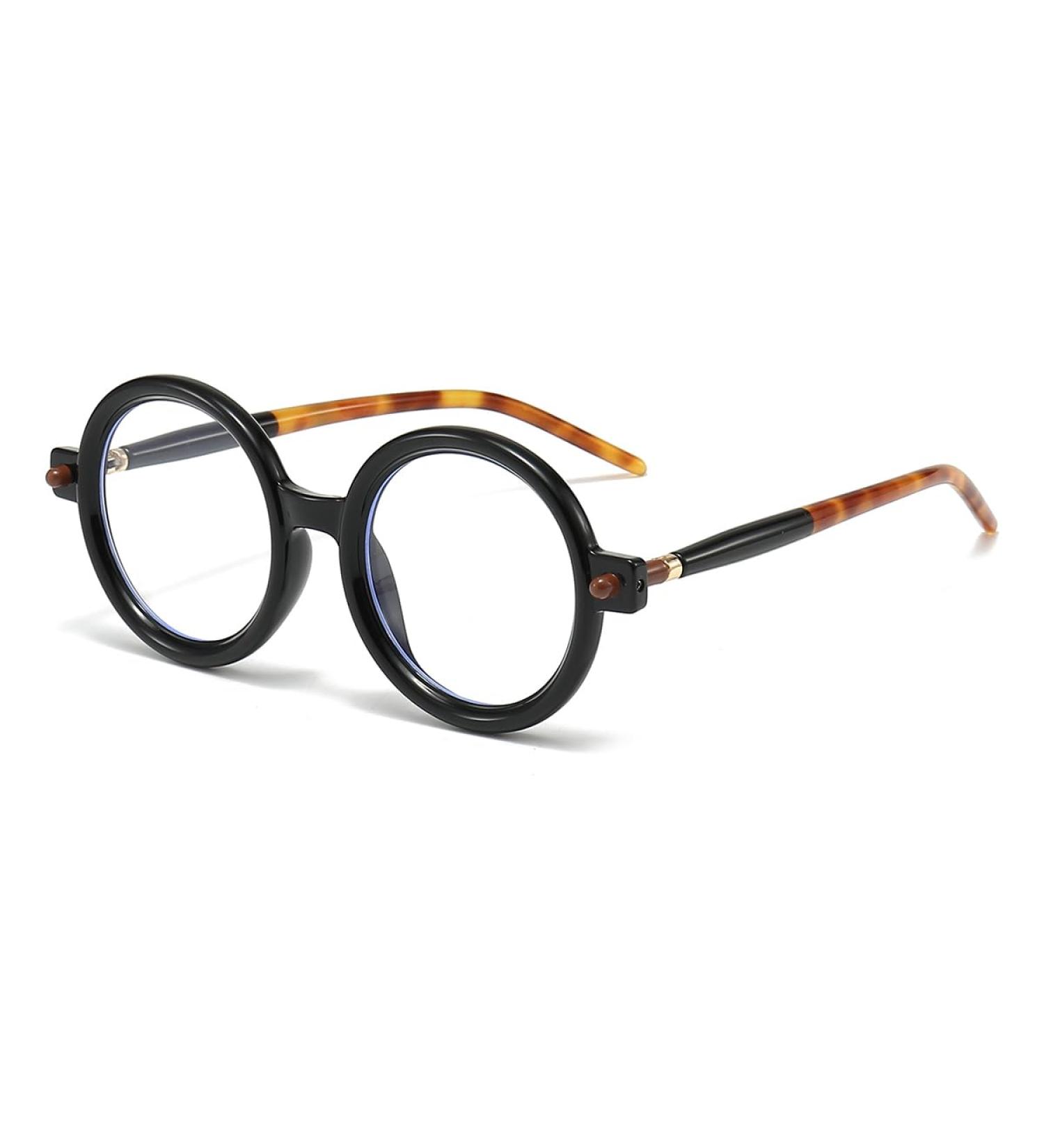 NIDOVIX Round Blue Light Glasses for Men & Women - Retro Circle Frame Non-Prescription Eyeglasses - Stylish Computer Glasses in Black/Tortoise - 48mm - Buy Online on GoSupps.com