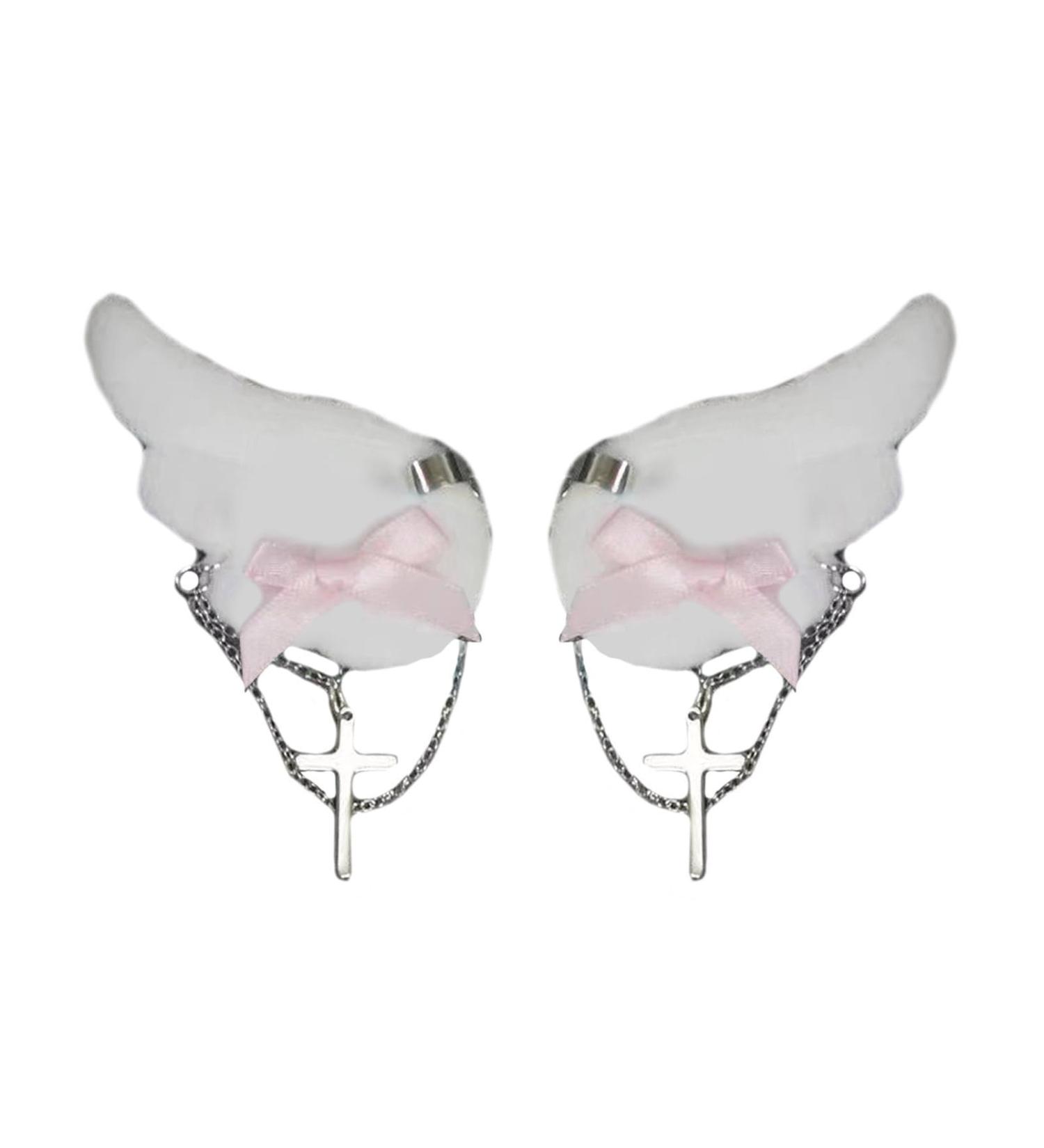 Muloo Angel Wing Hair Clip for Girls Y2K Punk Hairpins Bowknot Hairclips Animation Hair Barrettes Subculture Hair Accessories Pink - Buy Online on GoSupps.com