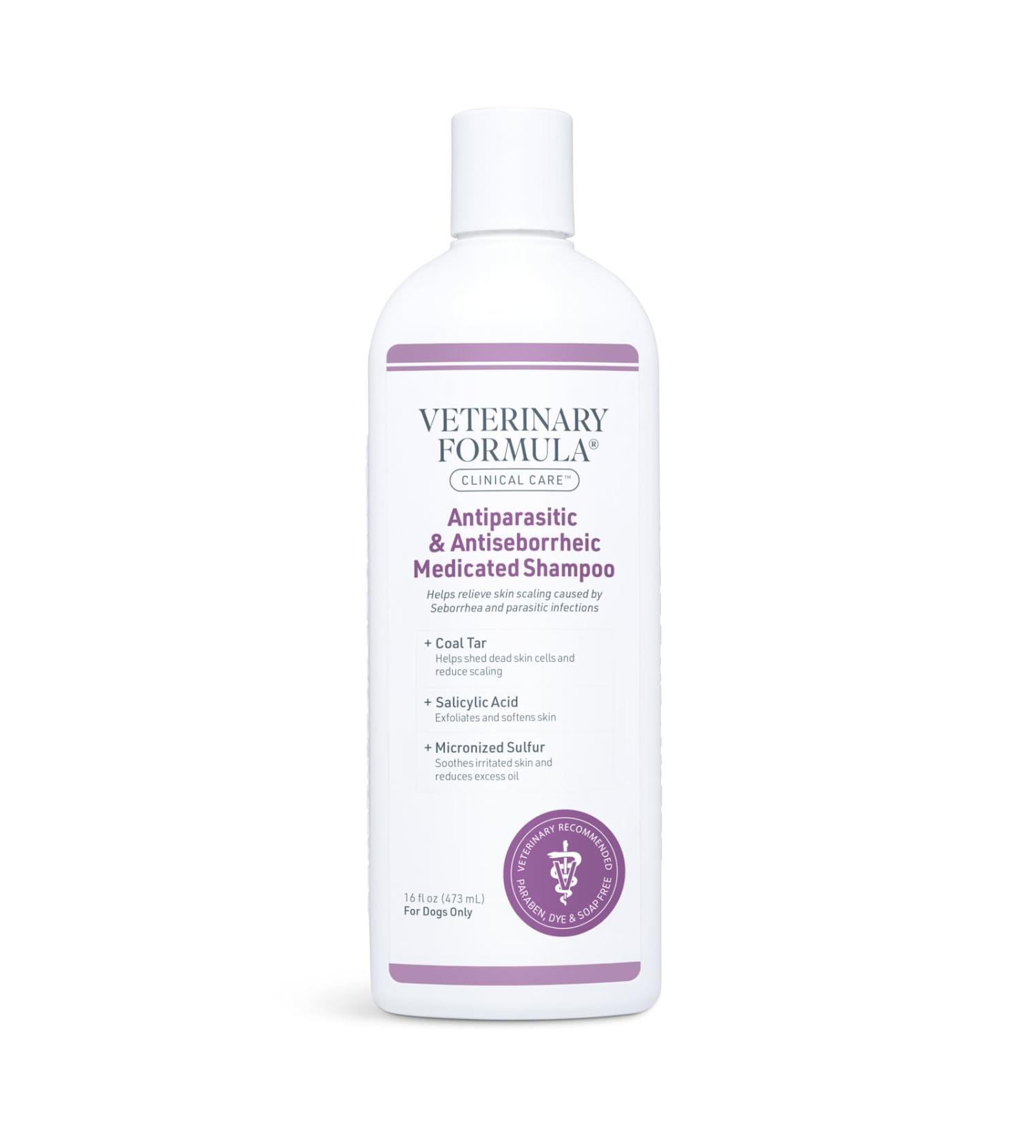 Veterinary Formula Clinical Care Antiparasitic & Antiseborrheic Medicated Dog Shampoo 16 oz Paraben Dye Soap Free Hydrating and Antifungal Shampoo for Dogs White 16 Ounce Medicated Shampoo - Buy Online on GoSupps.com