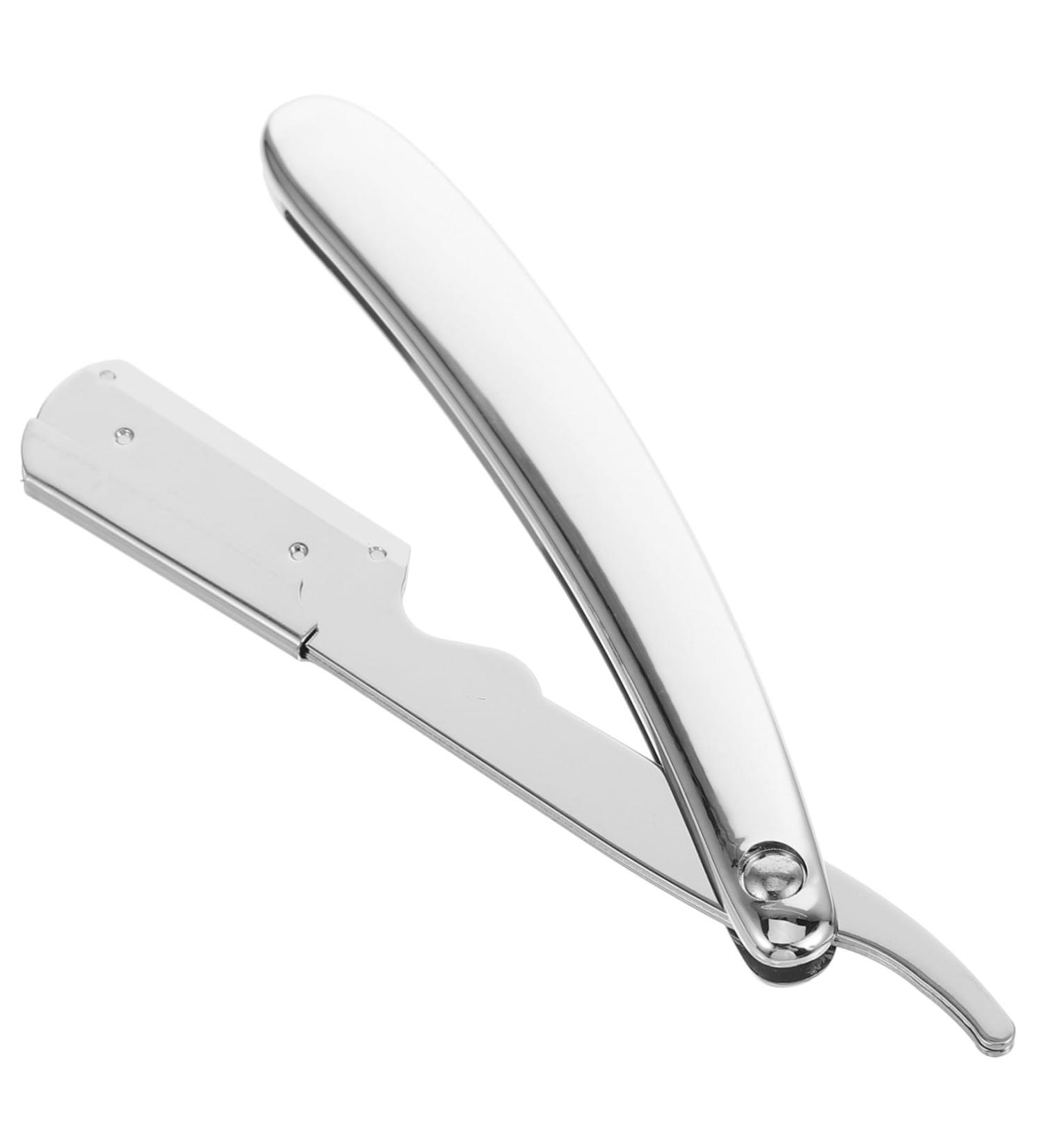 Frcolor Straight Edge Razor for Men - Stainless Steel Manual Blade Holder for Hairdressers & Eyebrow Trimming - Premium Quality Beard Razor - Buy Online on GoSupps.com