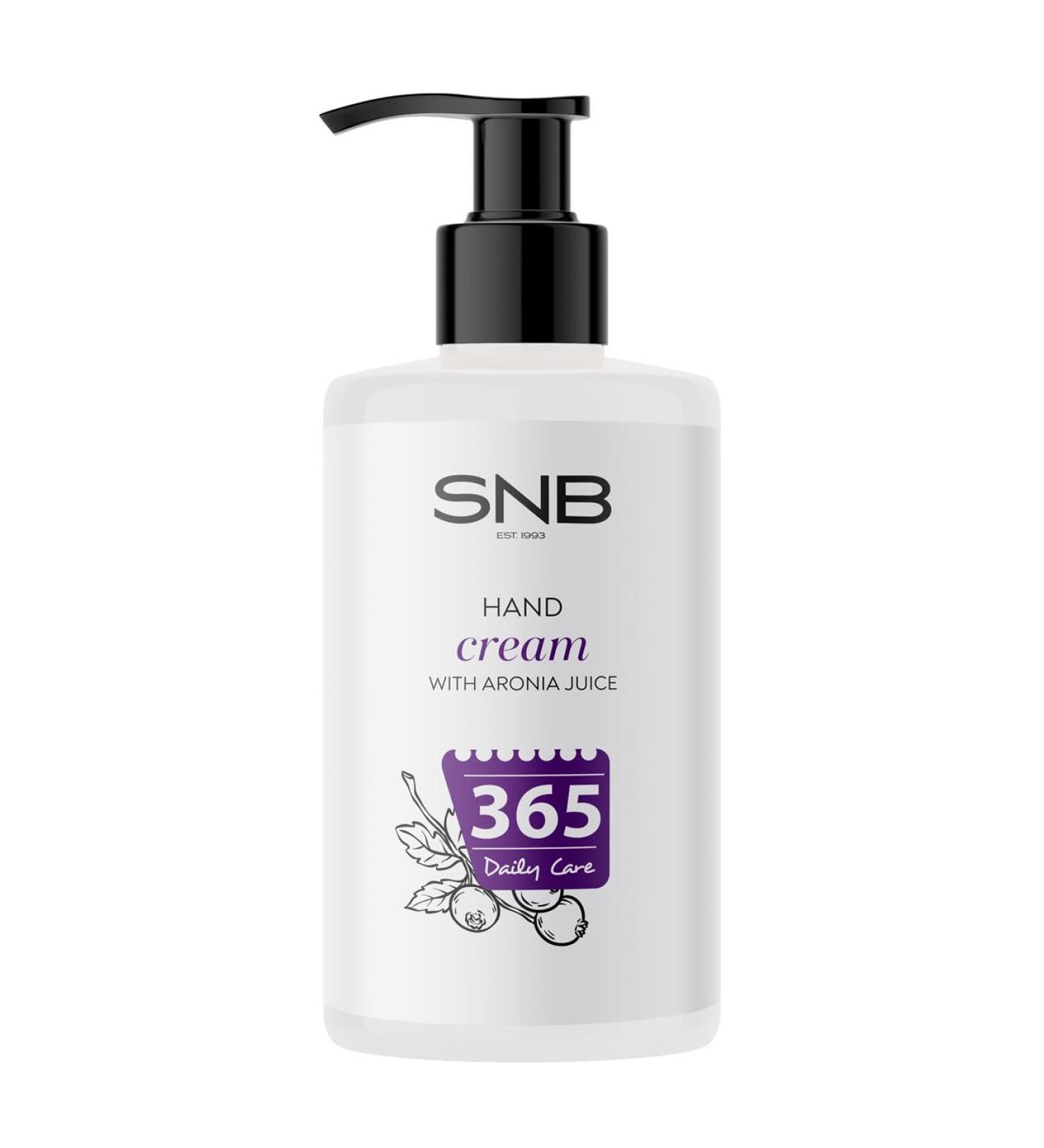 NAILUP by SNB SNB Professional 365 Hand Cream 250 ml with Chokeberry Juice Argan Oil and Jojoba Oil - Moisturizing and Protective Hand Cream for All Skin Types - Fresh Floral Scent