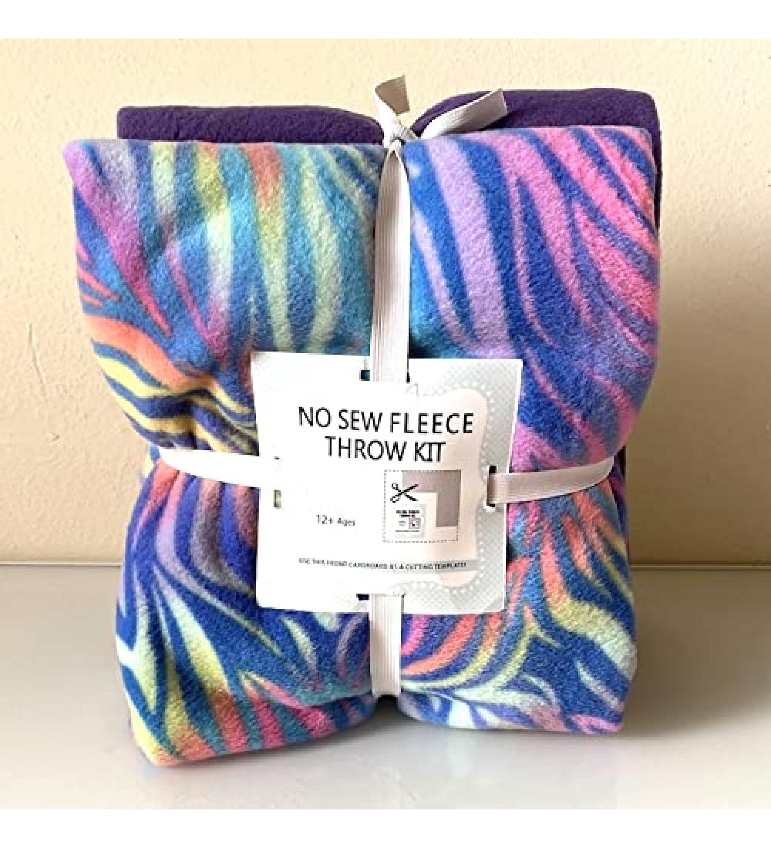 Pastel Zebra Print Premium Anti-Pill Fleece Fabric Kit - 72x60 - No-Sew Blanket for All Crafts - International Shipping Available - Buy Online on GoSupps.com