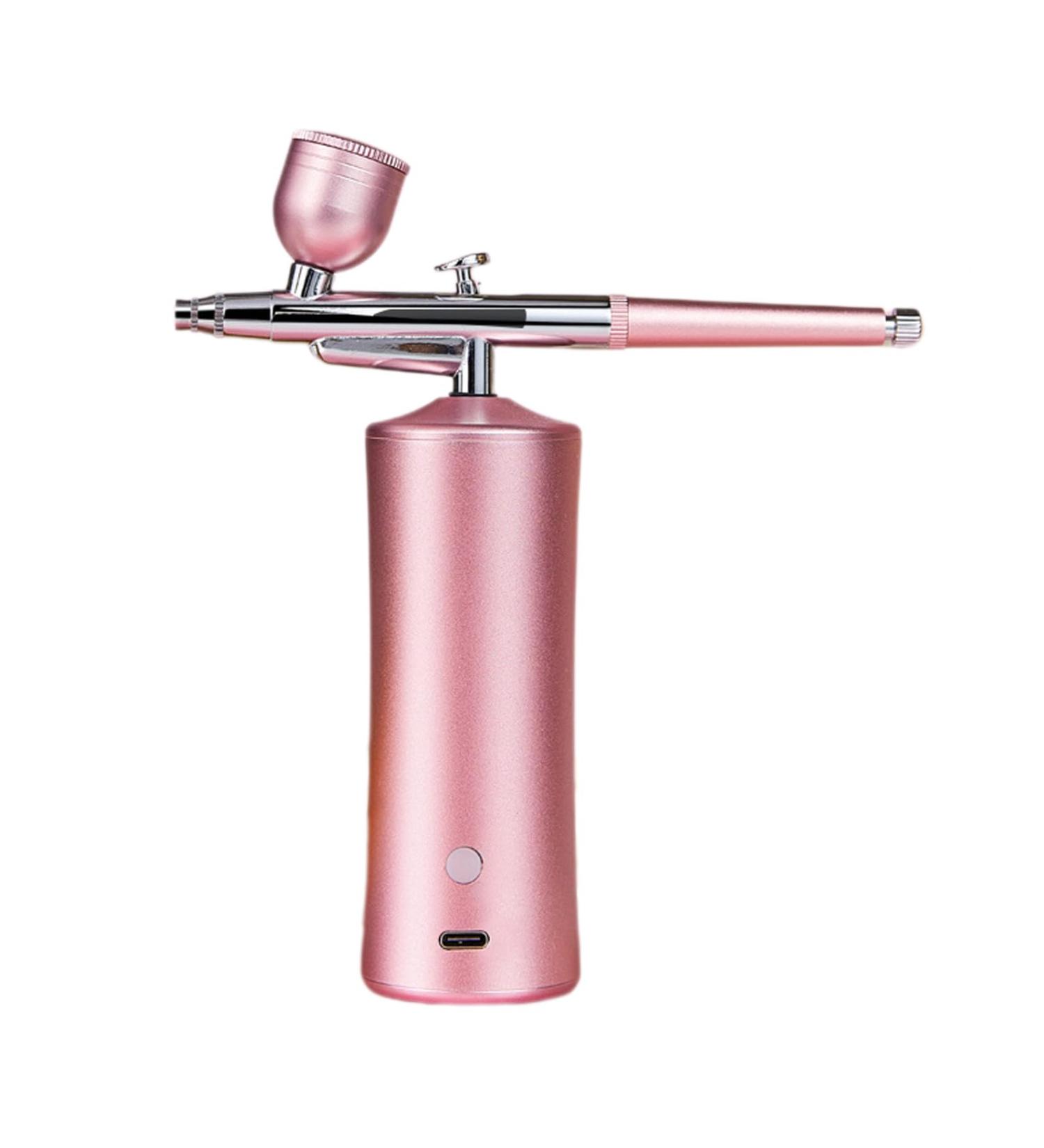 Portable Kit with Compressor Rechargeable Handheld Set for Nail Art Enthusiasts High Air Pressure ABS Aluminum Alloy Pink - Buy Online on GoSupps.com