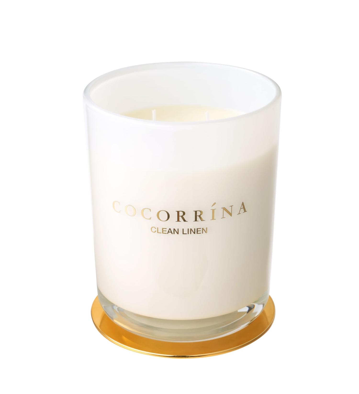 Cocorr na Clean Linen Candle - Natural Soy Wax 2 Wicks 46-Hour Burn Perfect Christmas Gift - 420g Fragrance in Glass - Buy Online on GoSupps.com