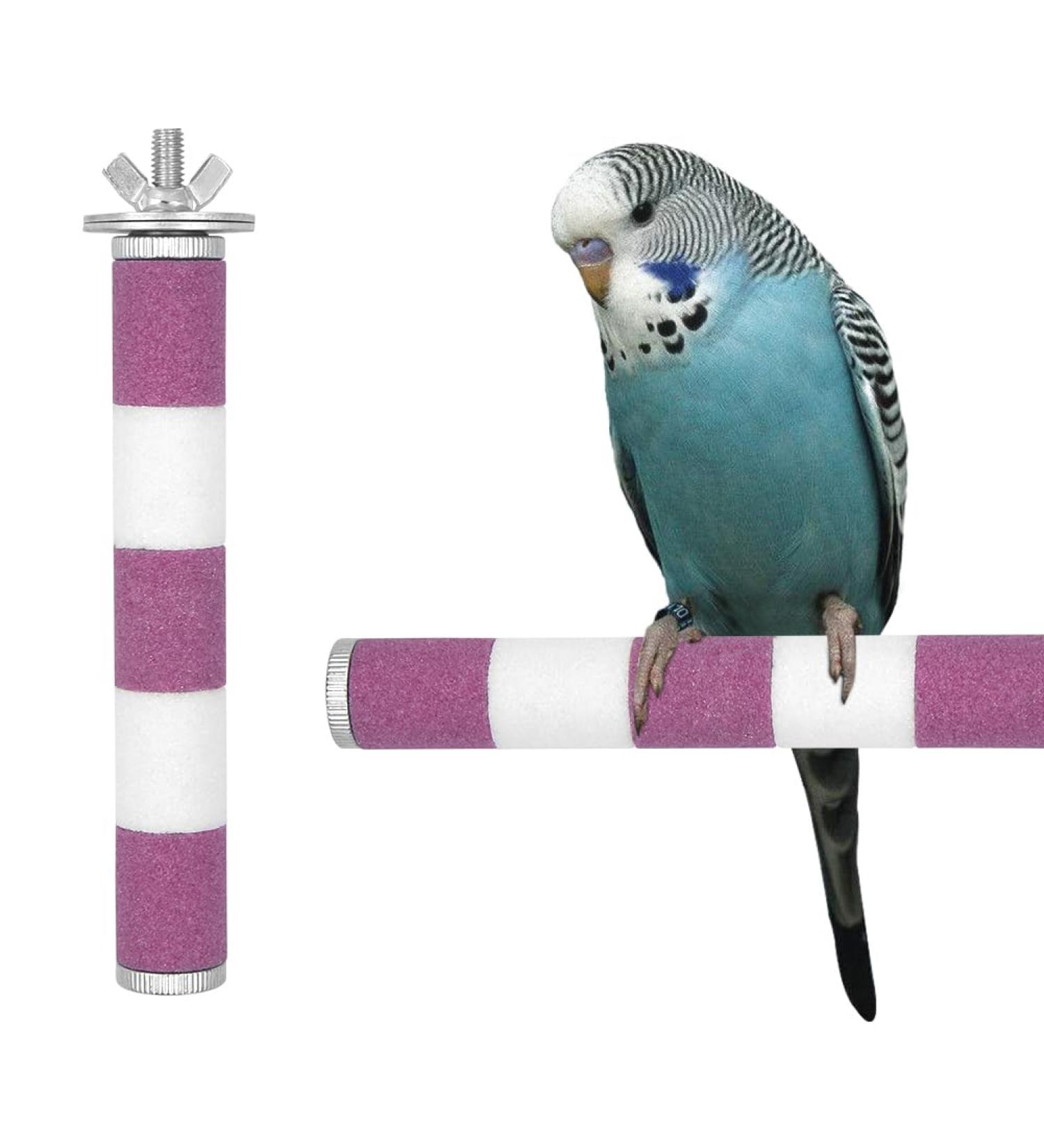 Parrot Perch 15CM Pink&White Color Bird Perch Stand Birdcage Scrub Stand Bar for Bird Parrot Budgies Parakeet Cockatiels Conure Lovebird Cage Paw Grinding Toy pink 15cm - Buy Online on GoSupps.com