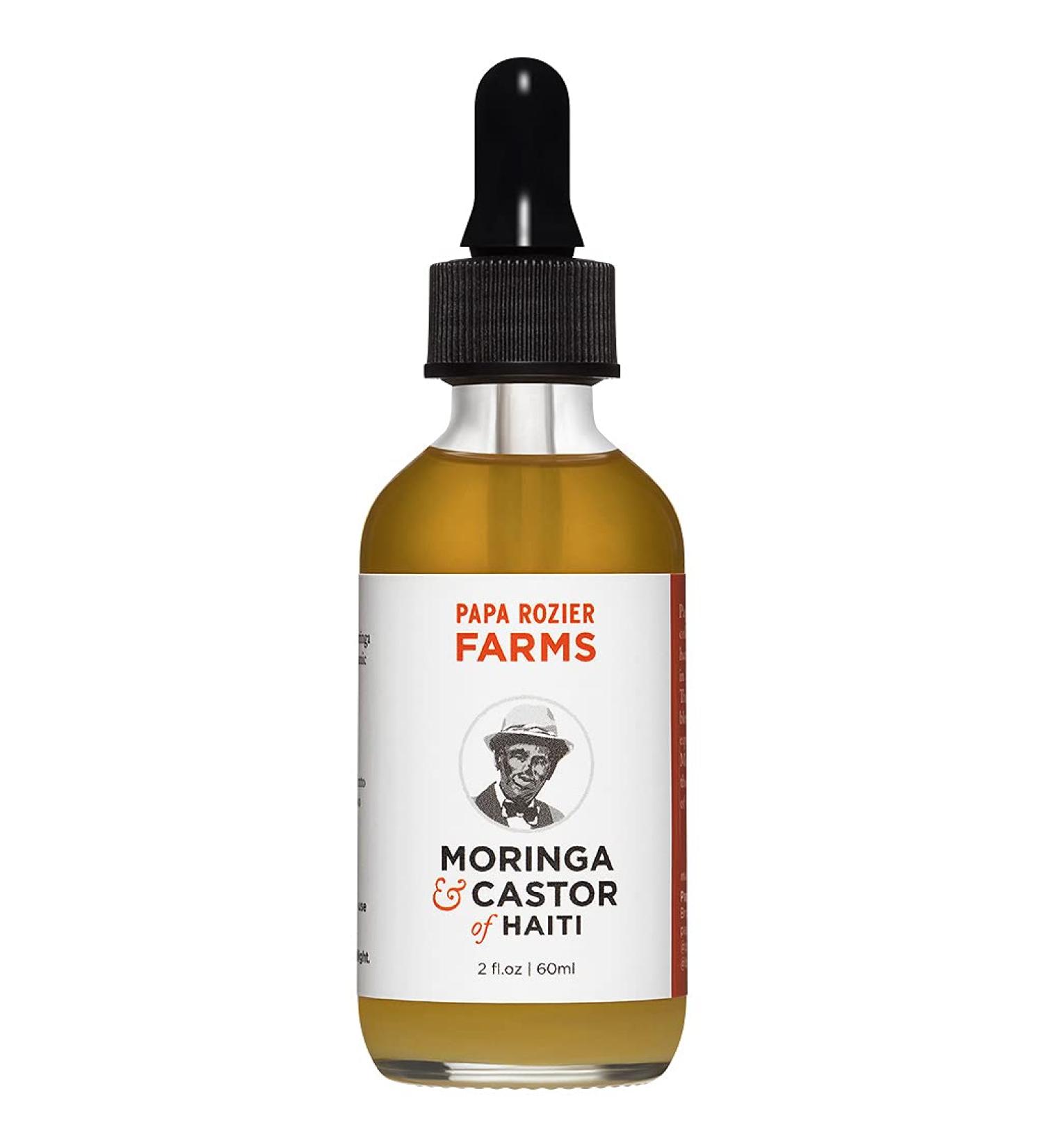 Papa Rozier Farms Moringa Oil & Castor Oil 50/50 Blend - How Mother Nature Would Want It - 2oz - 100% Pure - Cold Pressed - Hexane Free - For Hair  Skin  Eyelashes  Eyebrows & Nails - from