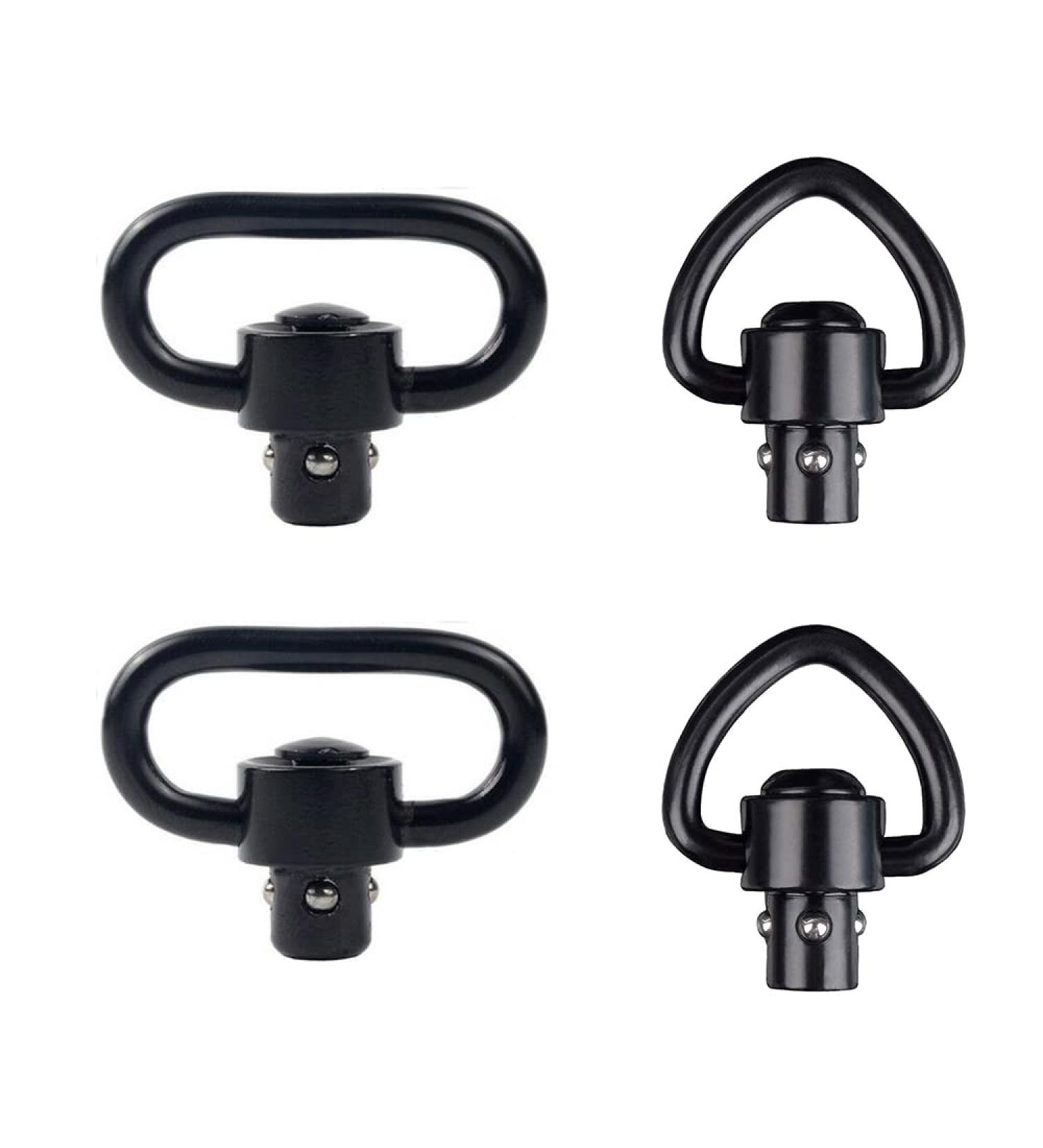 QD Sling Swivel Mount 1" and 1.25" Heavy Duty D-Loop Sling Swivels Quick Detach/Release for Two Point Sling