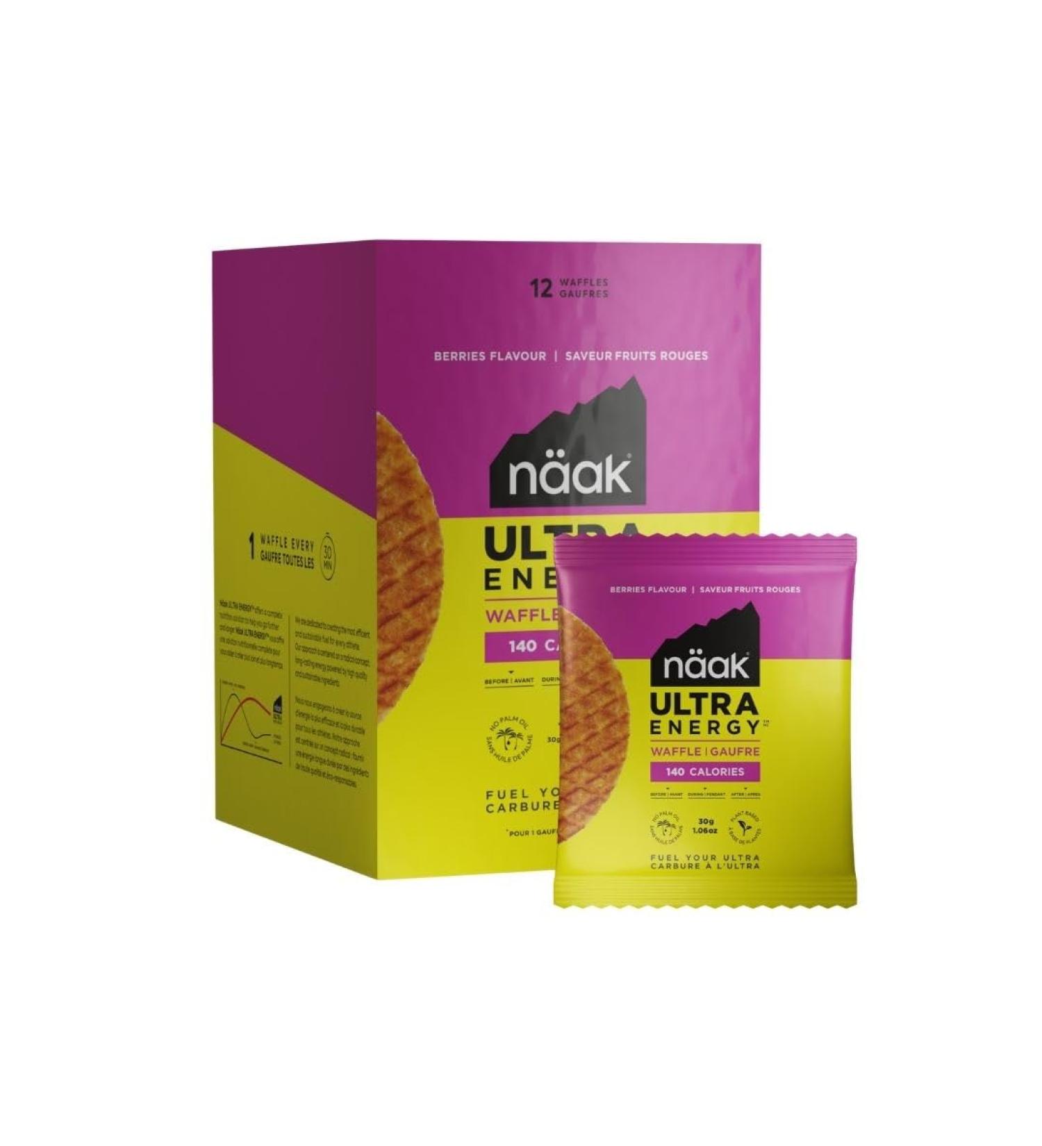 N ak Energy Waffles Pack of 12 | Vegan GMO Free Palm Oil Free Sports Nutrition Stroopwafel (Berries) - Buy Online on GoSupps.com