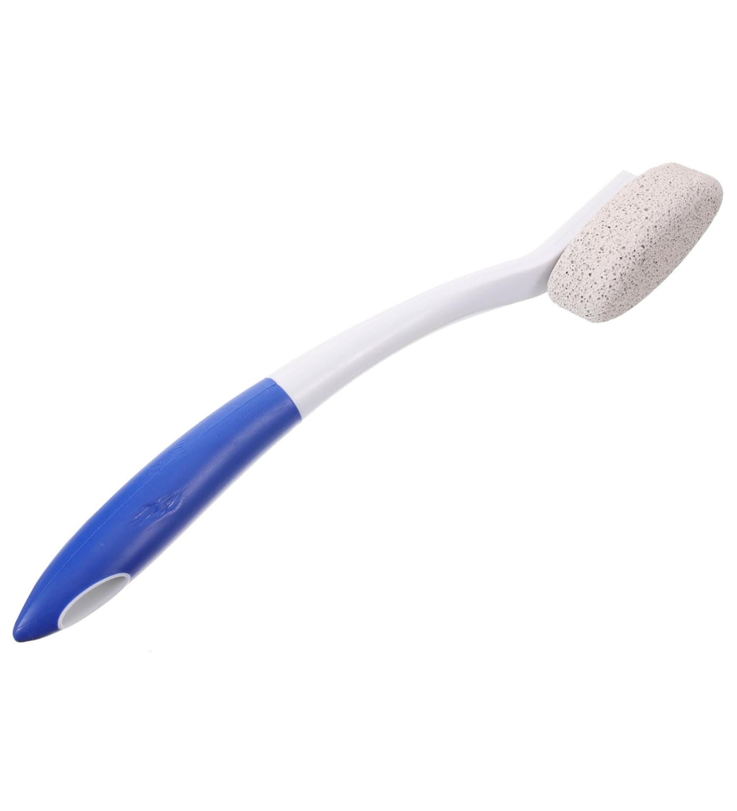 Housoutil Long-Handled Foot Exfoliator Volcanic Stone Bending Foot Exfoliator to Remove Dead Skin Calluses Feet Scrubber Foot Pumice for Dead Skin Foot Files Plastic Scraper White Body - Buy Online on GoSupps.com