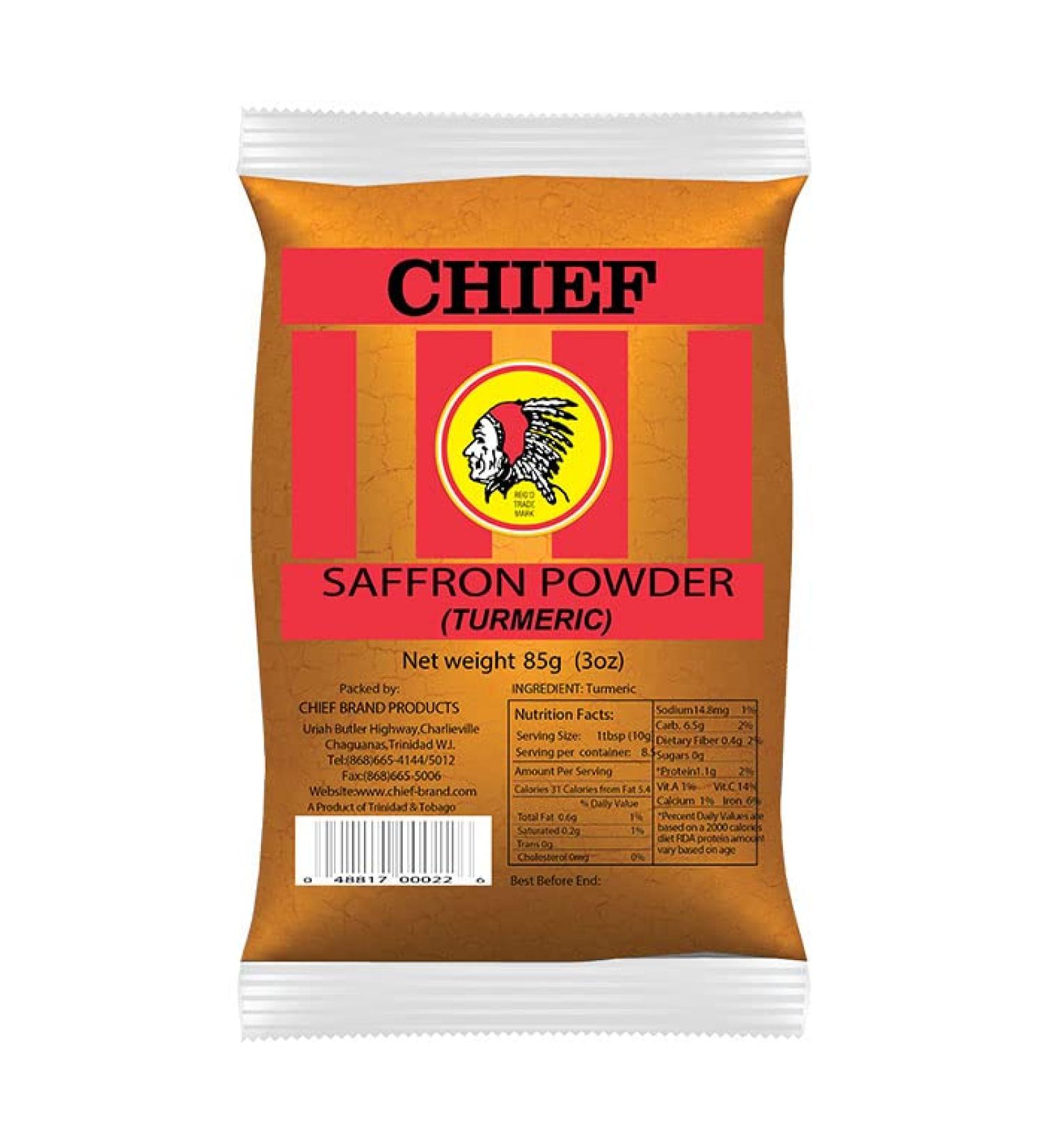 Chief Brand Saffron Powder (Turmeric) - 85g (Pack of 3)