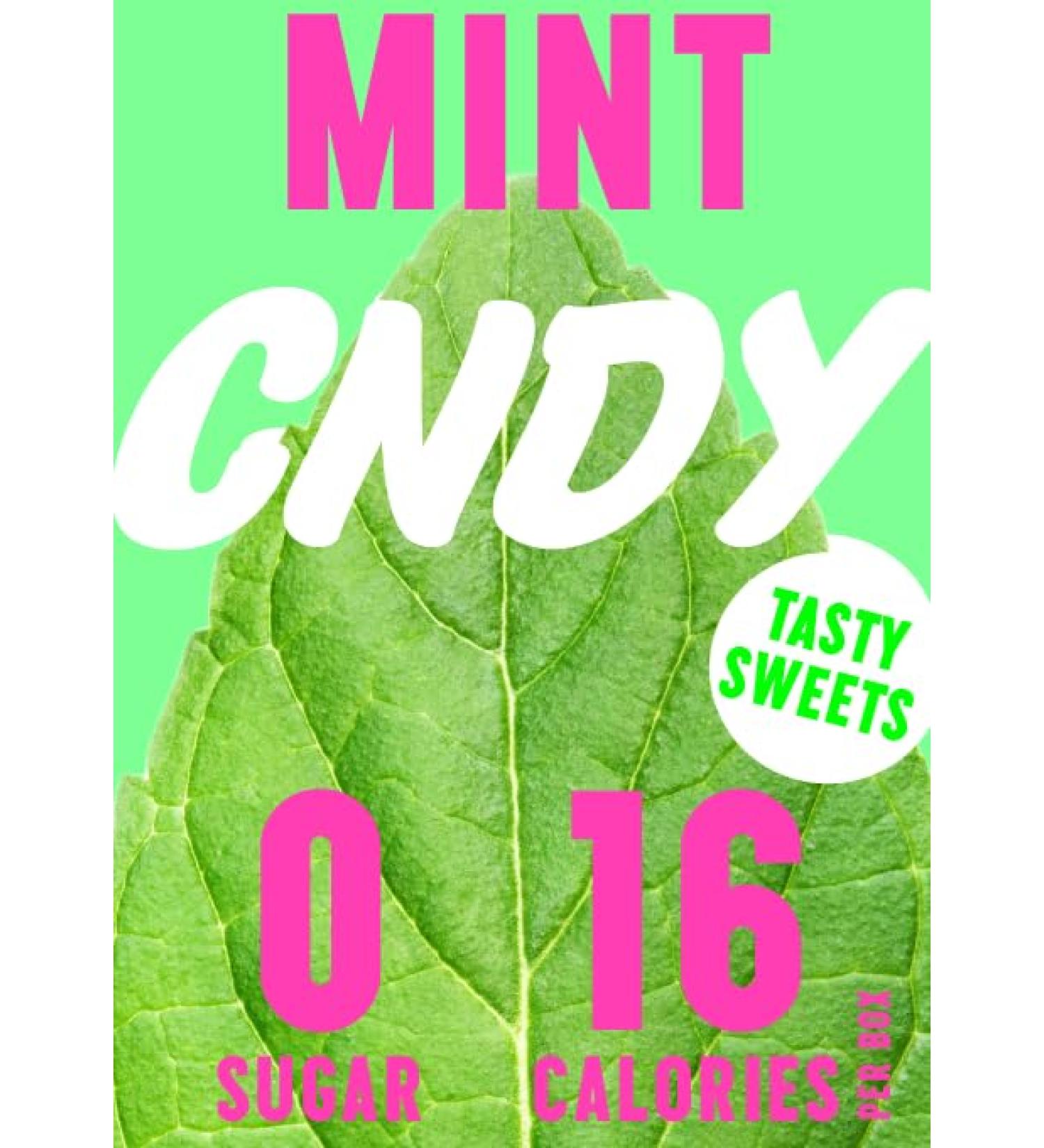 CNDY Mint Sugar Free Sweets 40g (Box of 7) - Low Calorie, Low Carb, Keto-Friendly, Erythritol Vegan Candy - Buy Online on GoSupps.com