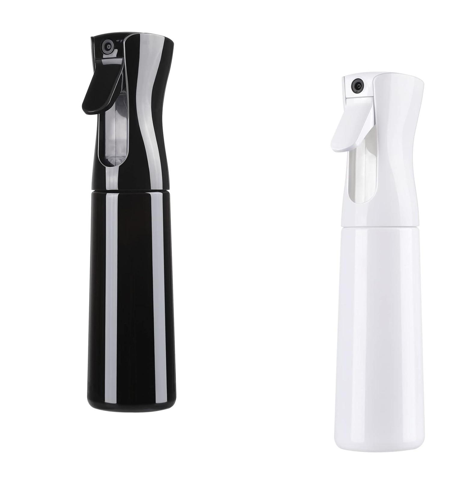 Basetousual 2 Spray Bottle - Continuous Ultra Fine Water Spray for Hairdressers (300ml Black & White) - Perfect Hair Mist for Styling & Hydration - Buy Online on GoSupps.com