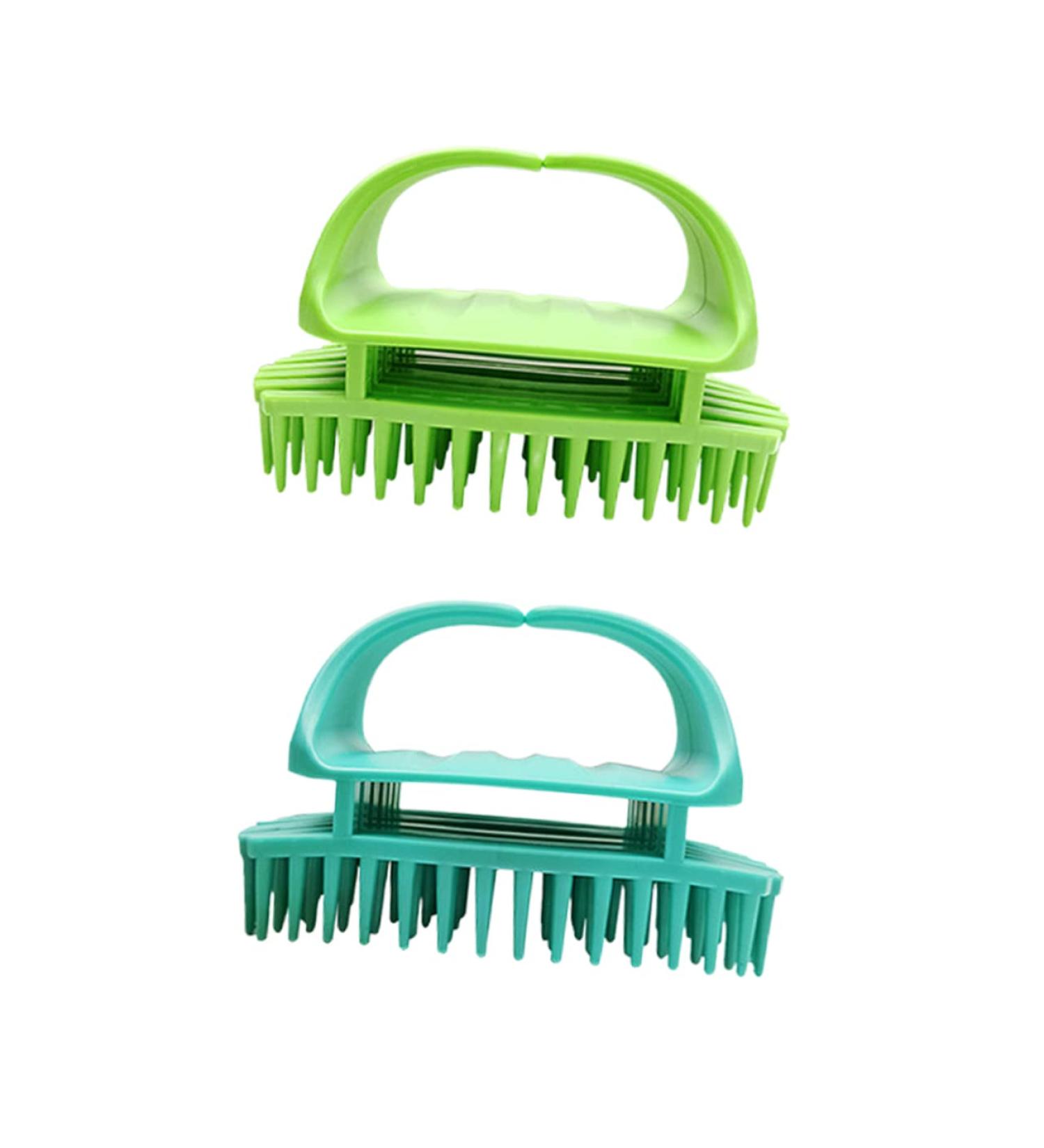 Iwowhero 2 Shampoo Brush - Silicone Scalp Massager for Women | Cleansing Comb | 11x6cm | Green - Buy Online on GoSupps.com