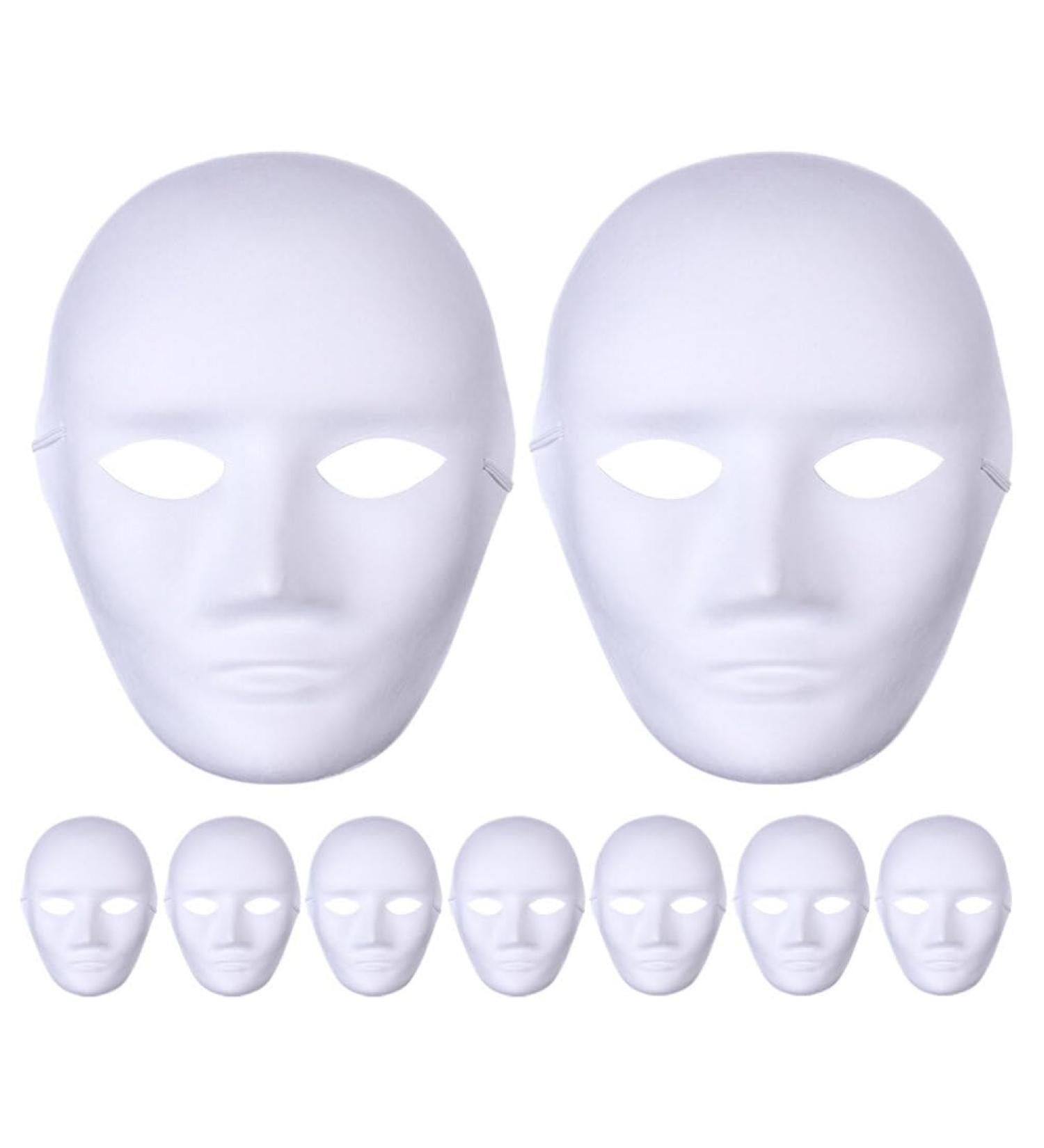 CALLARON 9 Pieces Paper Mache Masks - Plain White Blank Theater Masks for Crafting | Ideal for Adults & Holiday Projects - Buy Online on GoSupps.com