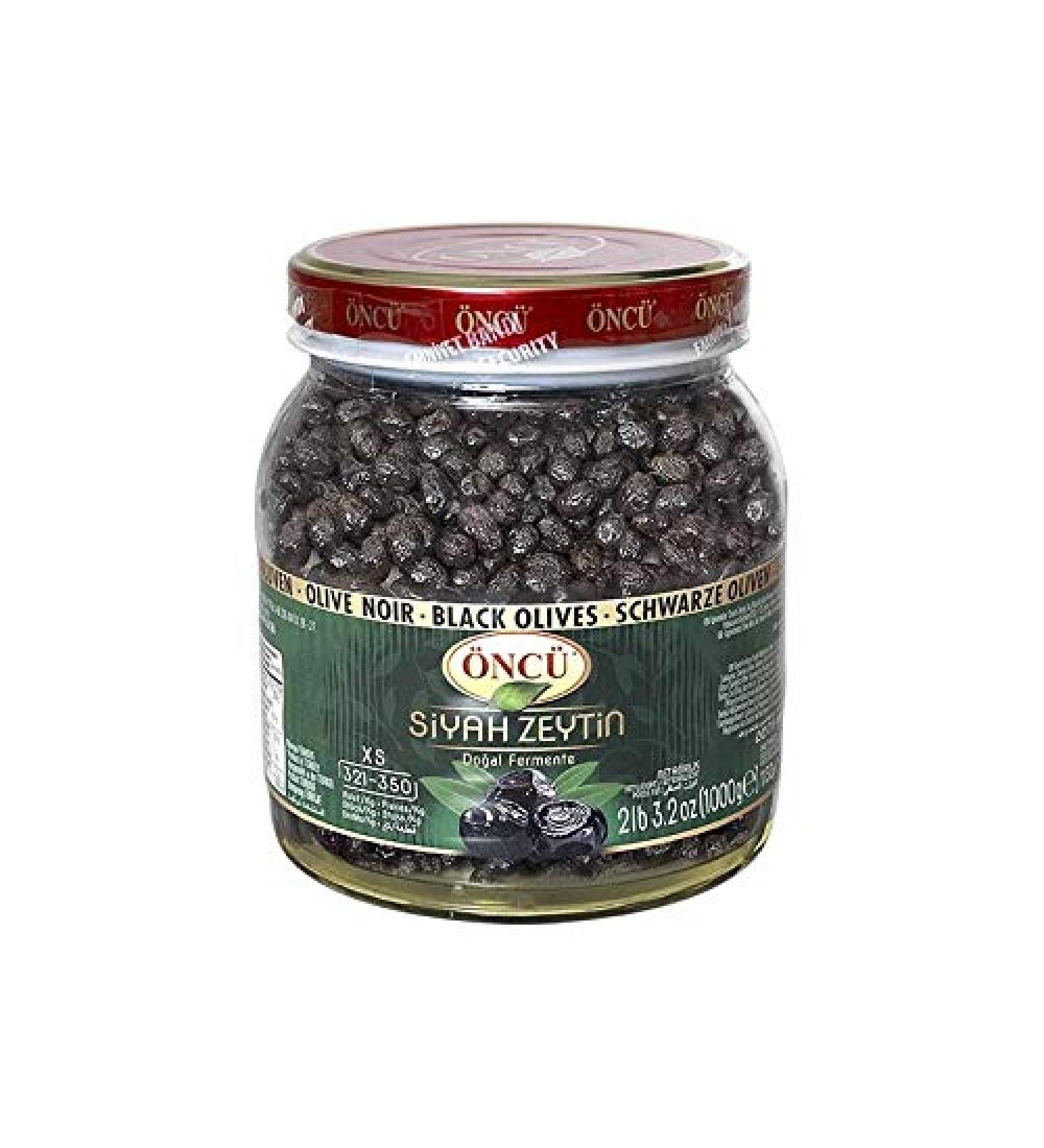 Black Olives - 1x 1000g | Naturally Pickled Turkish Black Olives | Do al Siyah Zeytin | Brand: Oncu