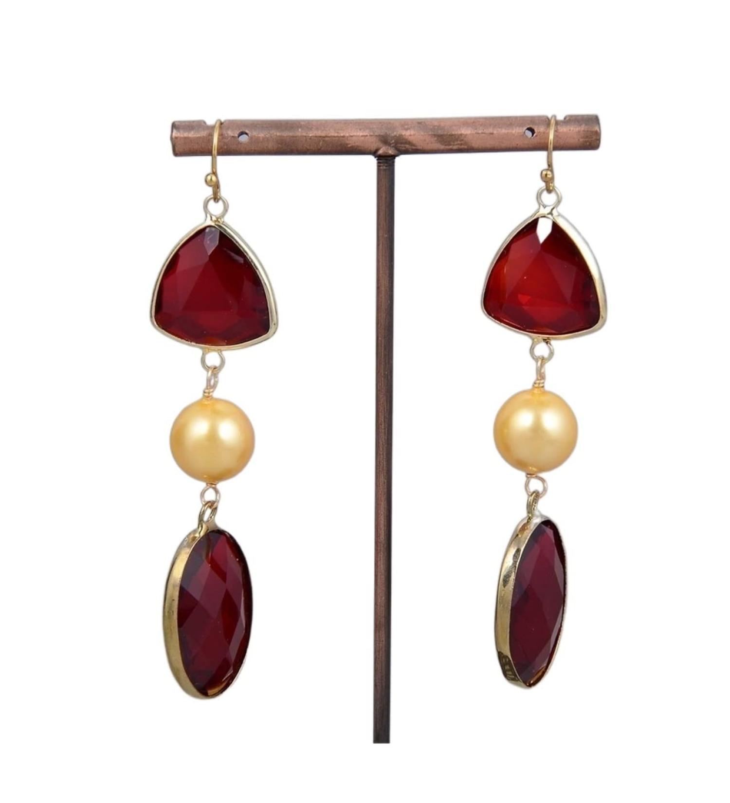 Earrings for Women Natural Color Sea Shell Red Crystal Earrings for Women Hilarity Earrings for Women - Buy Online on GoSupps.com