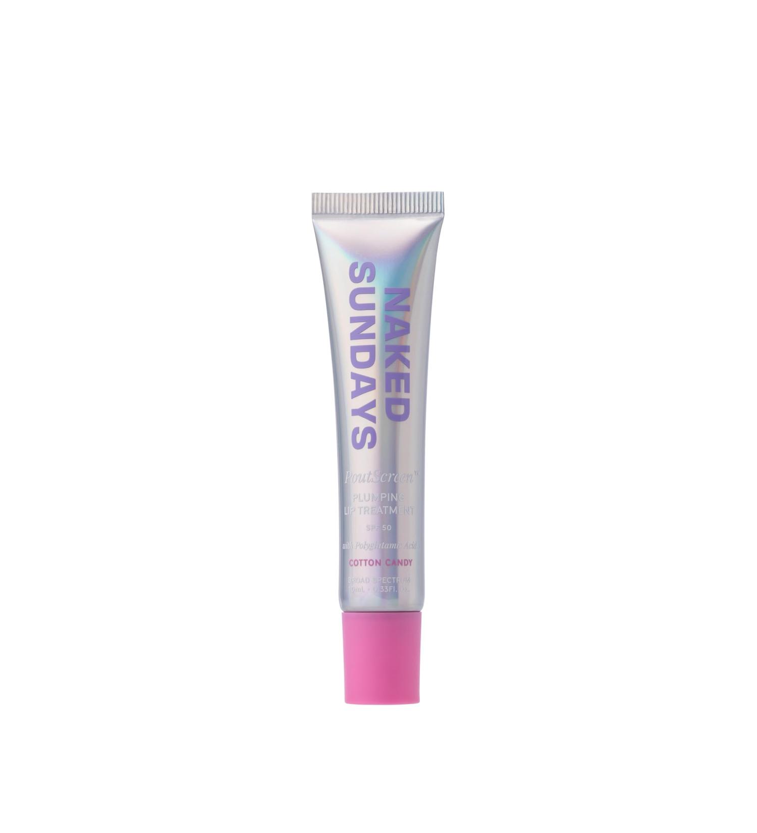 Naked Sundays PoutScreen SPF 50 Lip Balm Hydrating Lip Treatment with Polyglutamic Acid for Moisture Shine & Sun Protection | Vegan Non-Sticky Conditioning High-Gloss Finish - Buy Online on GoSupps.com