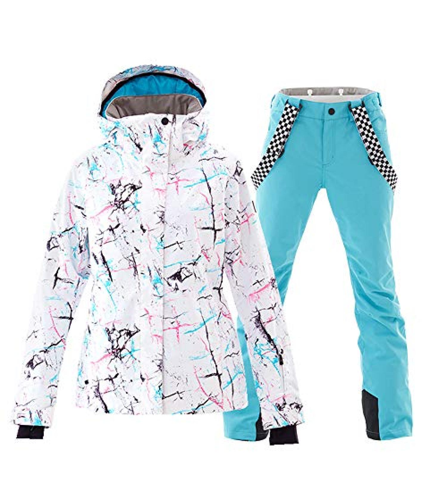 GS SNOWING Women's Ski Jacket & Pants Set - Waterproof Insulated Snowsuit for Winter Sports - Small Blue - Buy Online on GoSupps.com