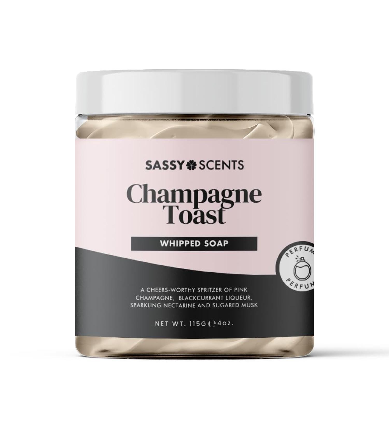 Sassy Shop Bath - Whipped Soap Champagne Toast - Cleanse and Nourish the Skin With Uplifting Fragrance - Gentle and Suitable for all Skin Types - Vegan Friendly - 115g - Buy Online on GoSupps.com