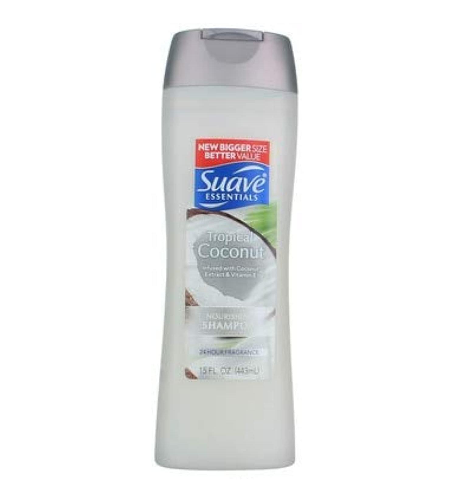 Suave Essentials Nourishing Shampoo Tropical Coconut 15 fl oz (2 pack) (Bundle)