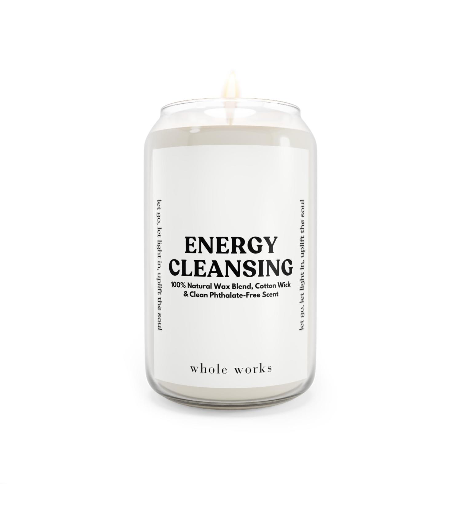 Premium 16oz Energy Cleansing Candle - Natural Coconut Soy Wax Phthalate-Free Biodegradable | Spiritual Smudge Candle in Clear Glass Jar | Eco-Friendly Home Fragrance - Buy Online on GoSupps.com