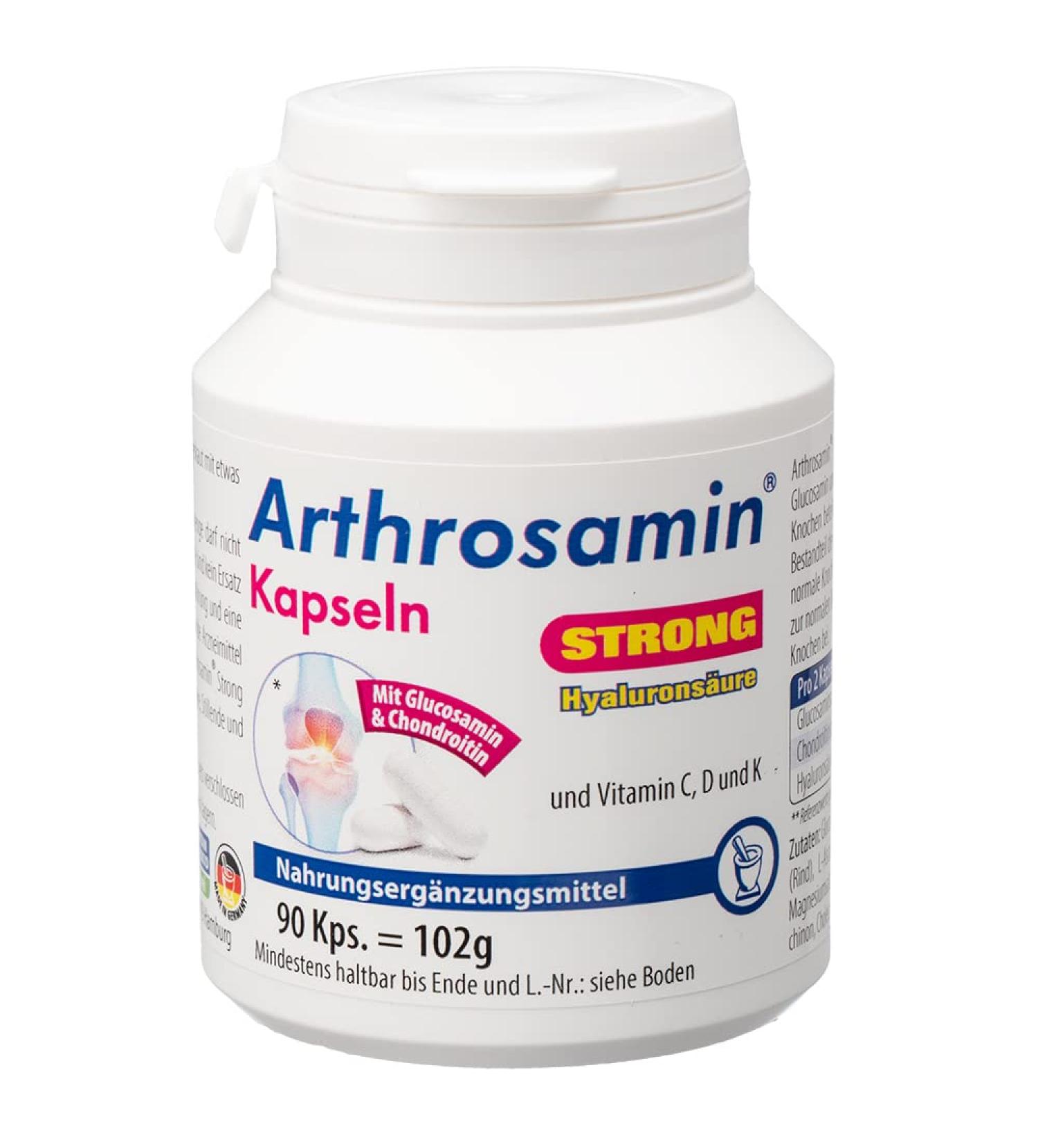 Arthrosamin Strong Joint Capsules with Hyaluronic Acid - 90 Capsules for Joint Health | International Shipping - Buy Online on GoSupps.com