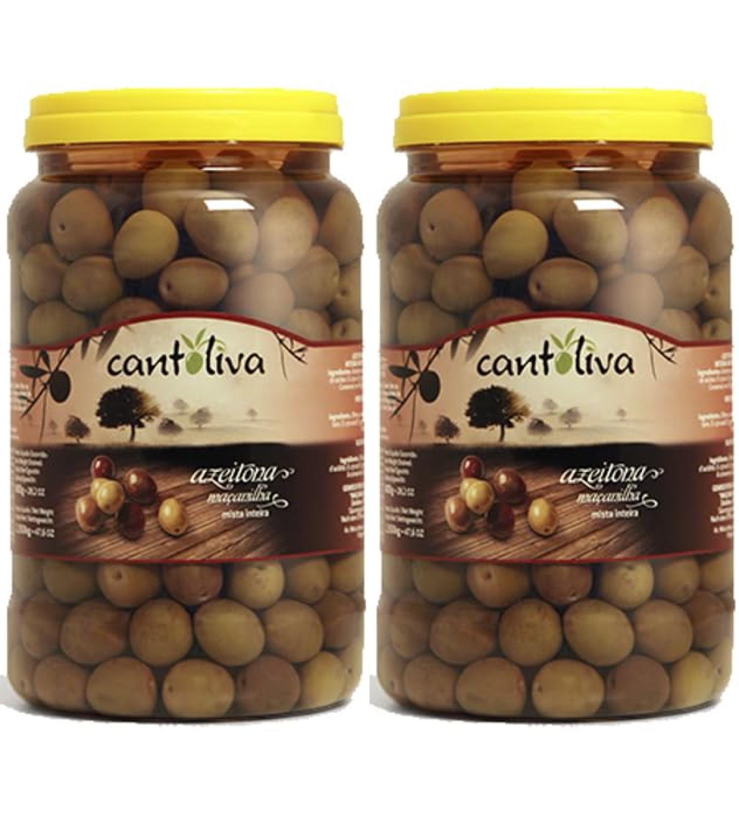 Exclusive Portuguese Cantoliva Mixed Ma anilha Olive Mix / Azeitonas Ma anilha Mista - 800g - Pack of 2 (1.6kg)