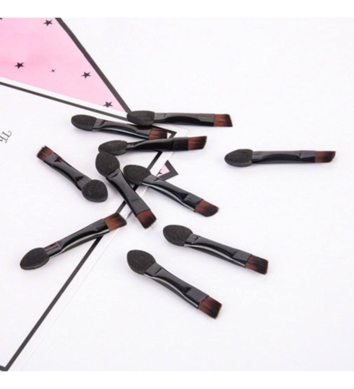 Uonlytech Dual Ended Makeup Sponge Brush Set - 50pcs Black Double Sided Eyeshadow Applicators for Women & Girls | Travel Makeup Tools - Buy Online on GoSupps.com