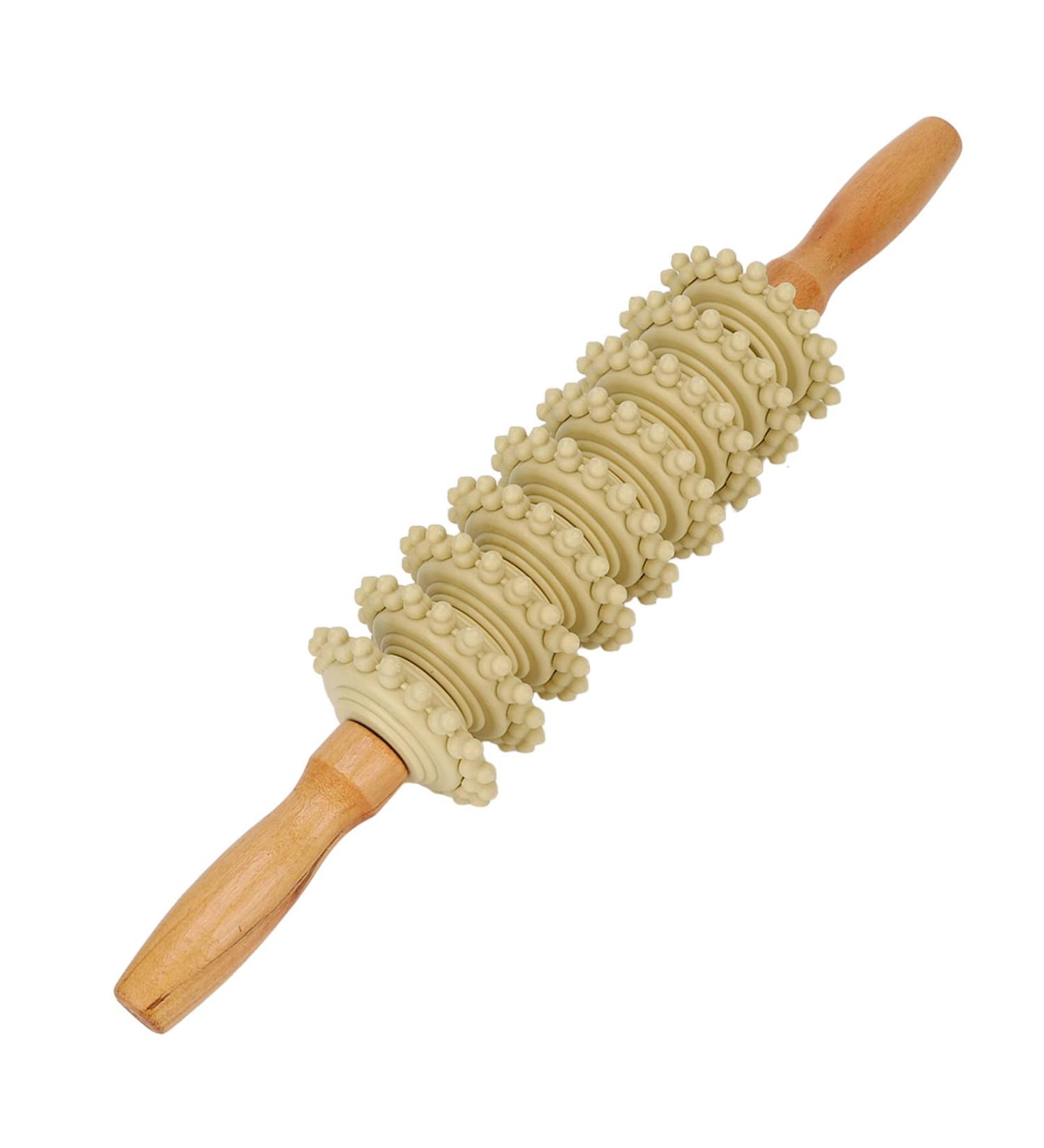 Wooden Massage Roller for Legs - Trigger Point Release Cellulite Reduction & Fascia Massage for Sore Muscle Relief | International Shipping - Buy Online on GoSupps.com