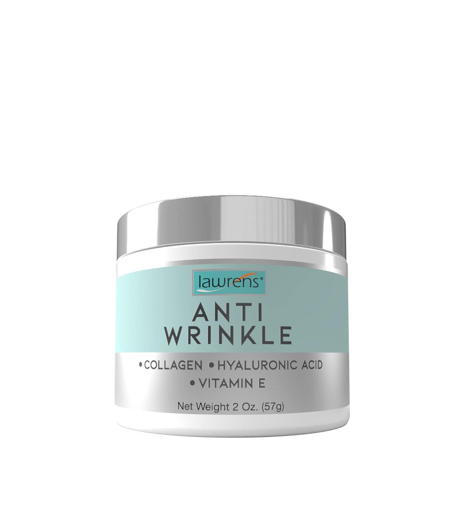 Lawrens Cosmetics Anti-Wrinkle Serum with Collagen, Hyaluronic Acid & Vitamin E - 2oz - Buy Online on GoSupps.com