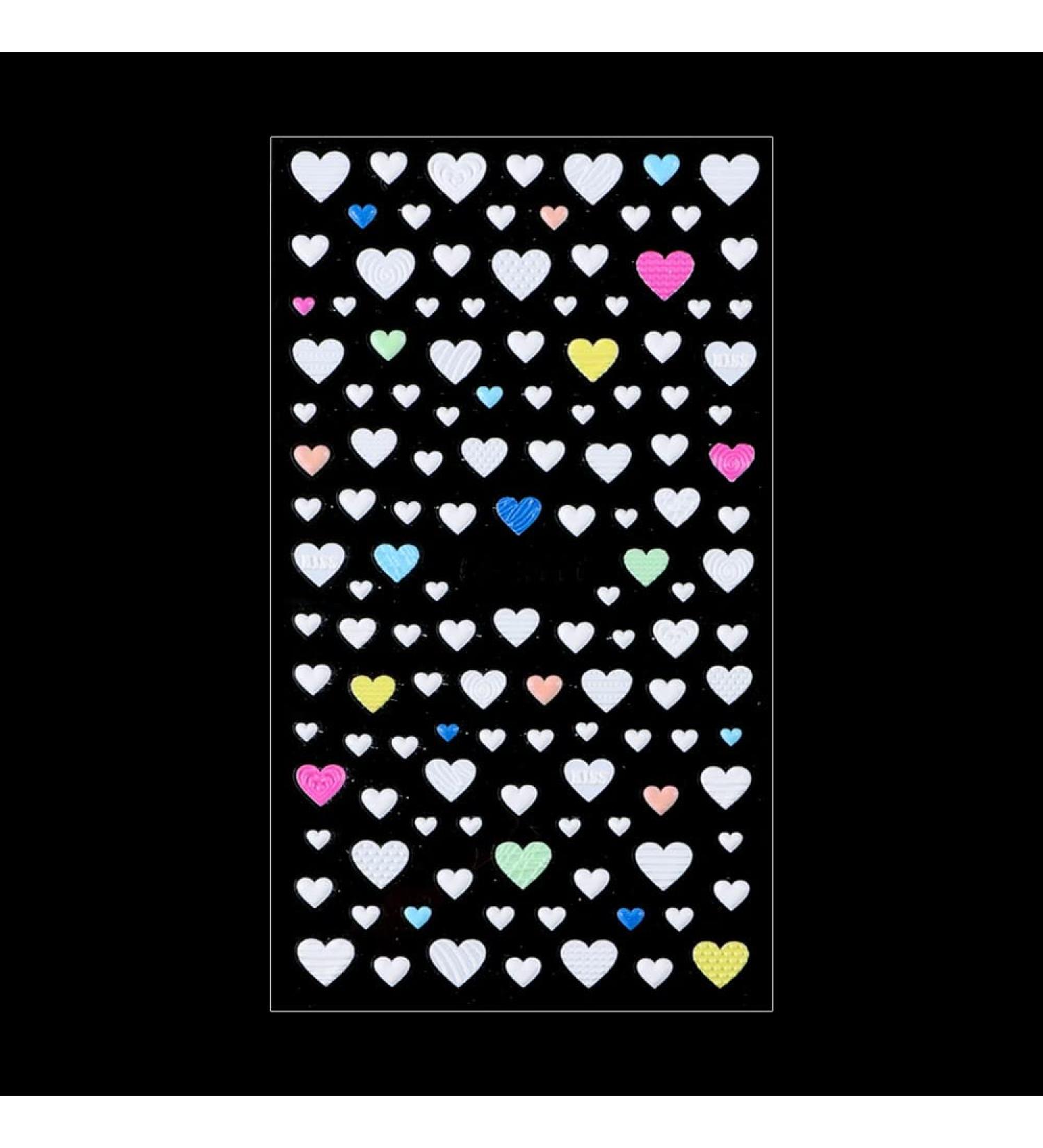 Decoration Acrylic Textured Decals Love Heart Embossed White Cloud Nail Art Stickers 5D Engraved(5D-K111) - Buy Online on GoSupps.com