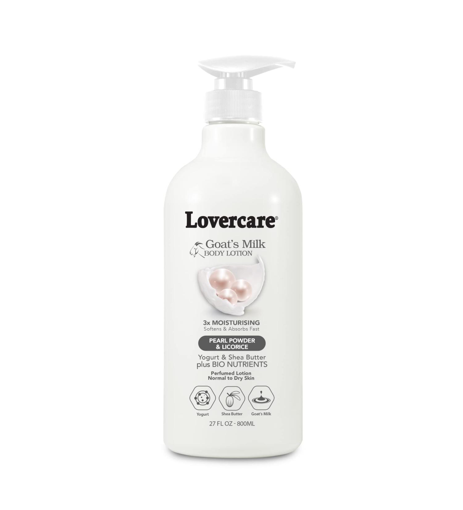 Lovercare Goat Milk Body Lotion for Dry Skin Pearl 27 fl oz - Hydrating Moisturizer 800ml - Buy Online on GoSupps.com