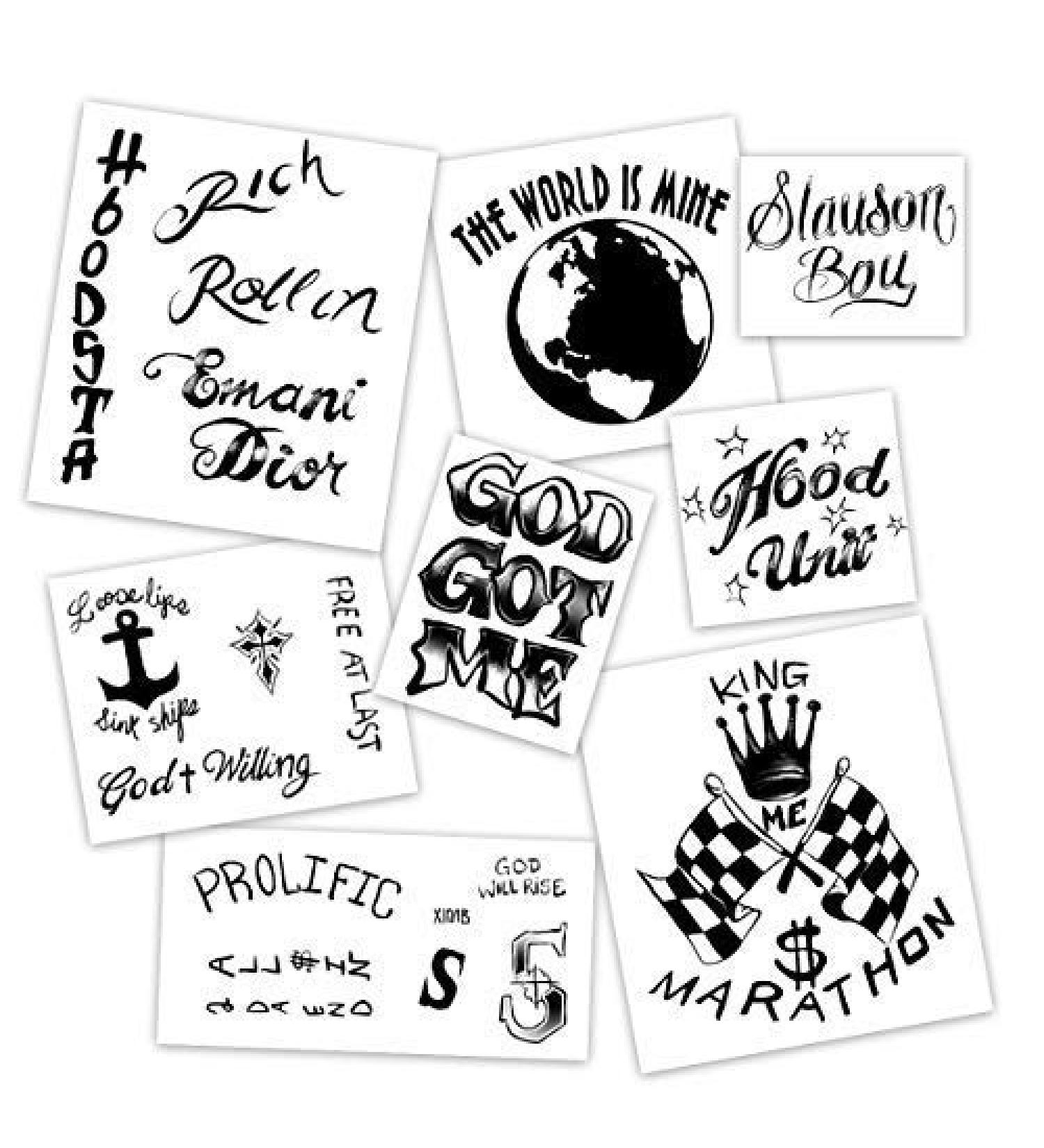 Cosplay Slauson Boy - RIP Nip - Crenshaw Celebrity Inspired Temporary Tattoos | Skin Safe | MADE IN THE USA | Removable