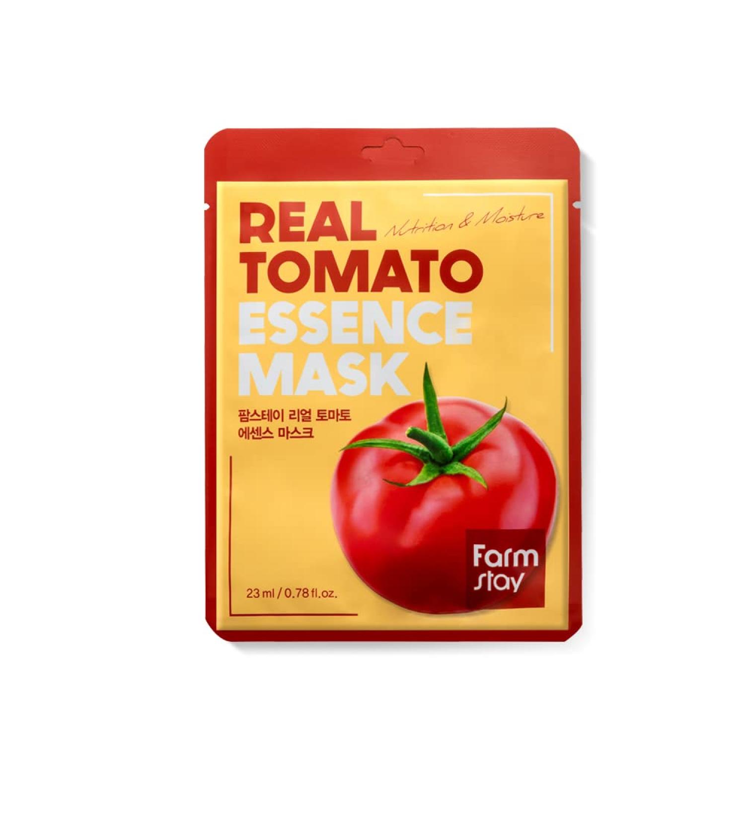 FARMSTAY Real Essence Mask - TOMATO | 10 Sheets | Korean Skin Care | International Shipping - Buy Online on GoSupps.com