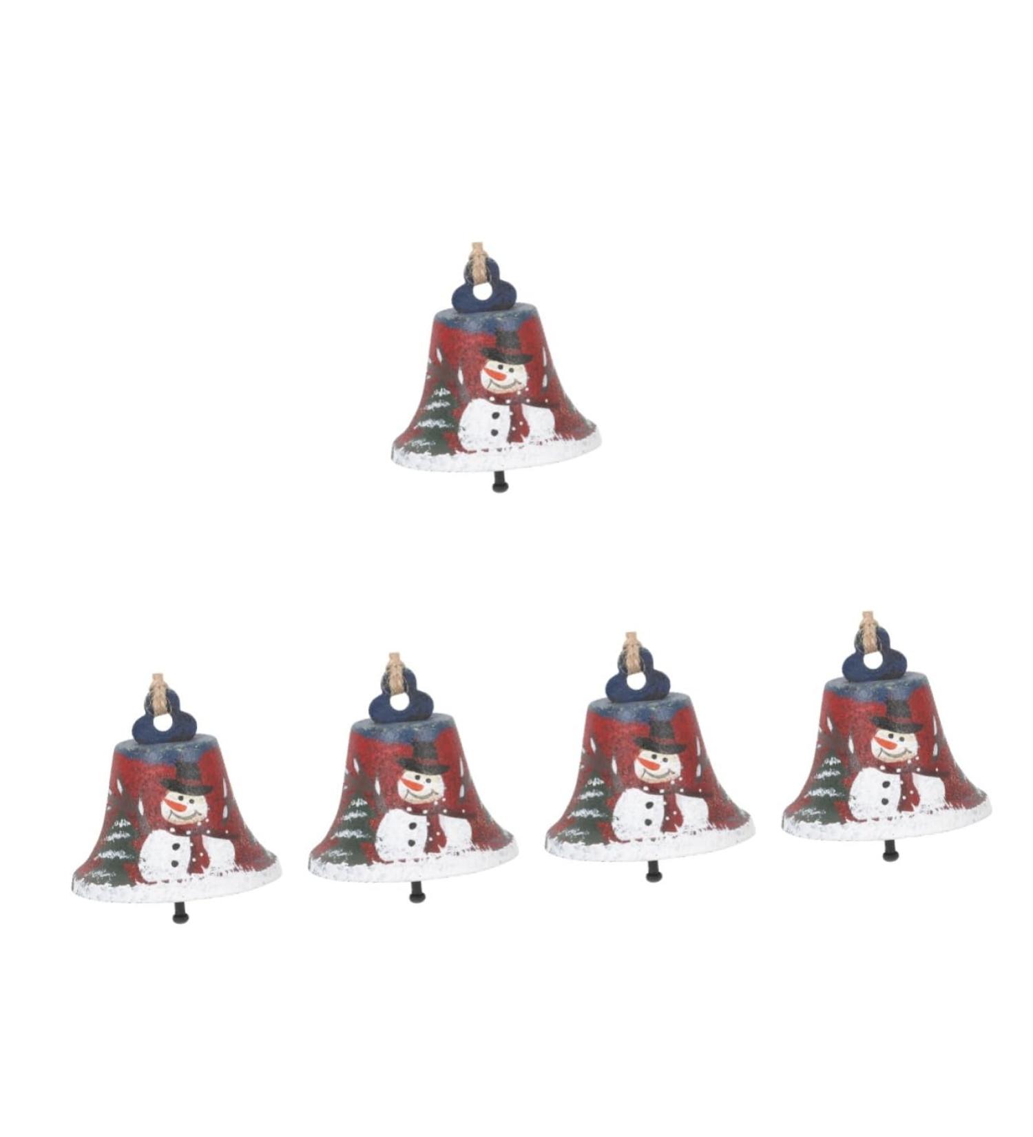 Buy Abaodam 5-Set Wrought Iron Christmas Bell Pendants - Metal Ornaments for Tree Decor 7x7cm - Perfect Holiday Jewelry - Buy Online on GoSupps.com