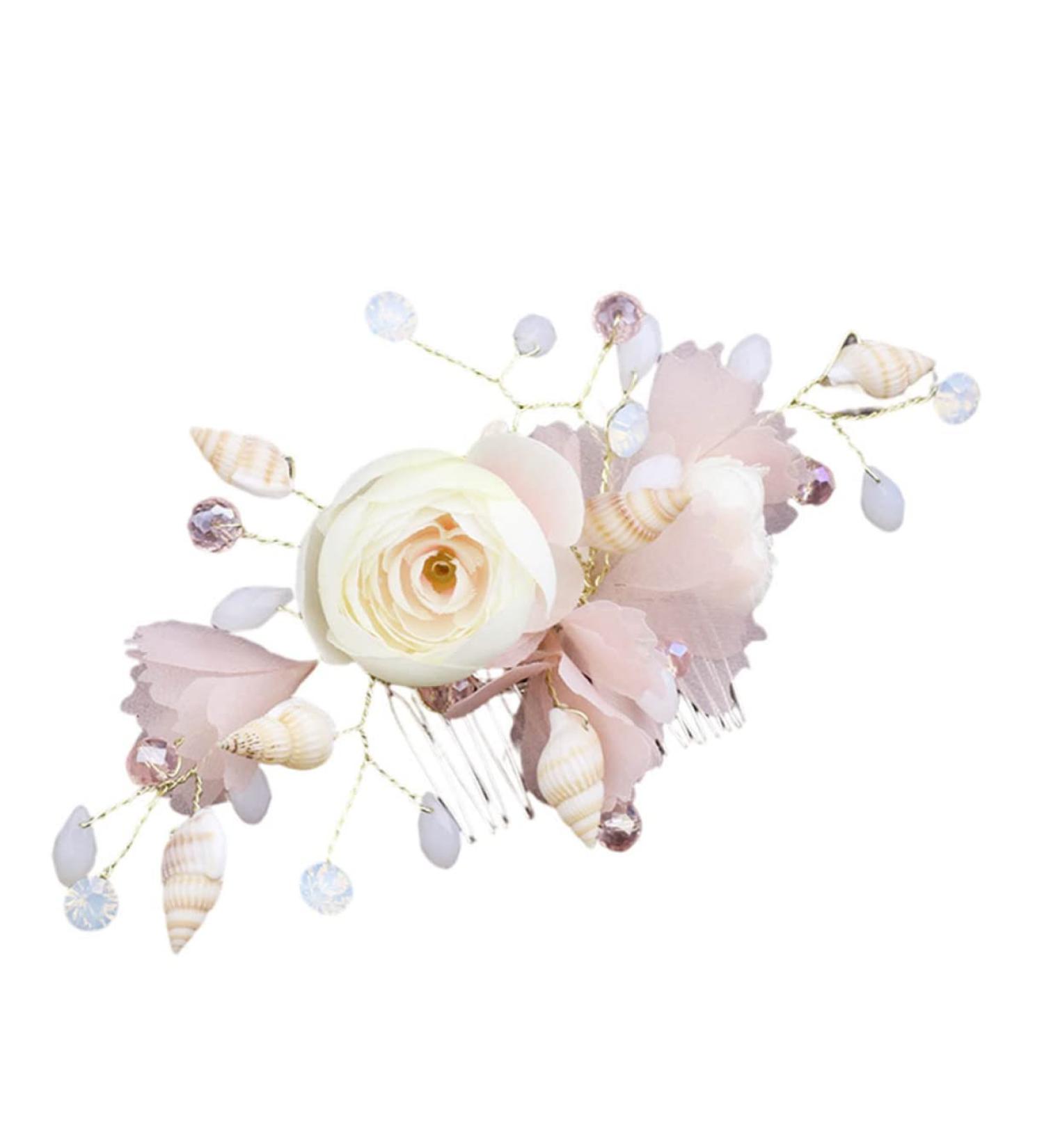 Beatifufu Bridal Hair Comb Wedding Flower Hair Comb Wedding Hair Comb Wedding Headdress Flower Bride Hair Comb Floral Hair Comb Flower Hair Side Comb Bridal Hair Accessories Hair Insert Comb - Buy Online on GoSupps.com