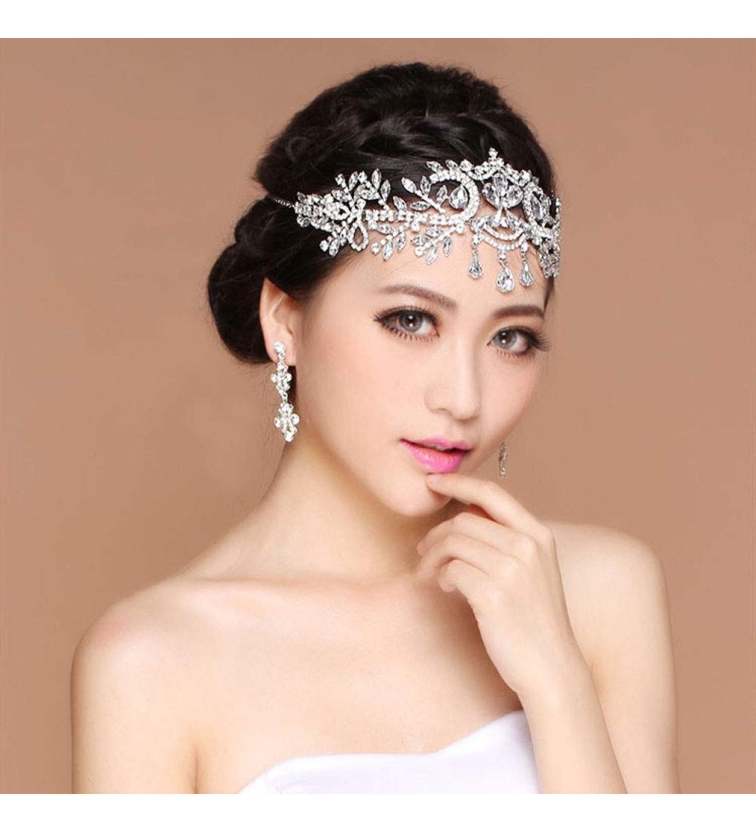 Beaupretty Silver Bridal Head Chain | Crystal Tiara & Wedding Crown for Birthdays & Proms - Buy Online on GoSupps.com