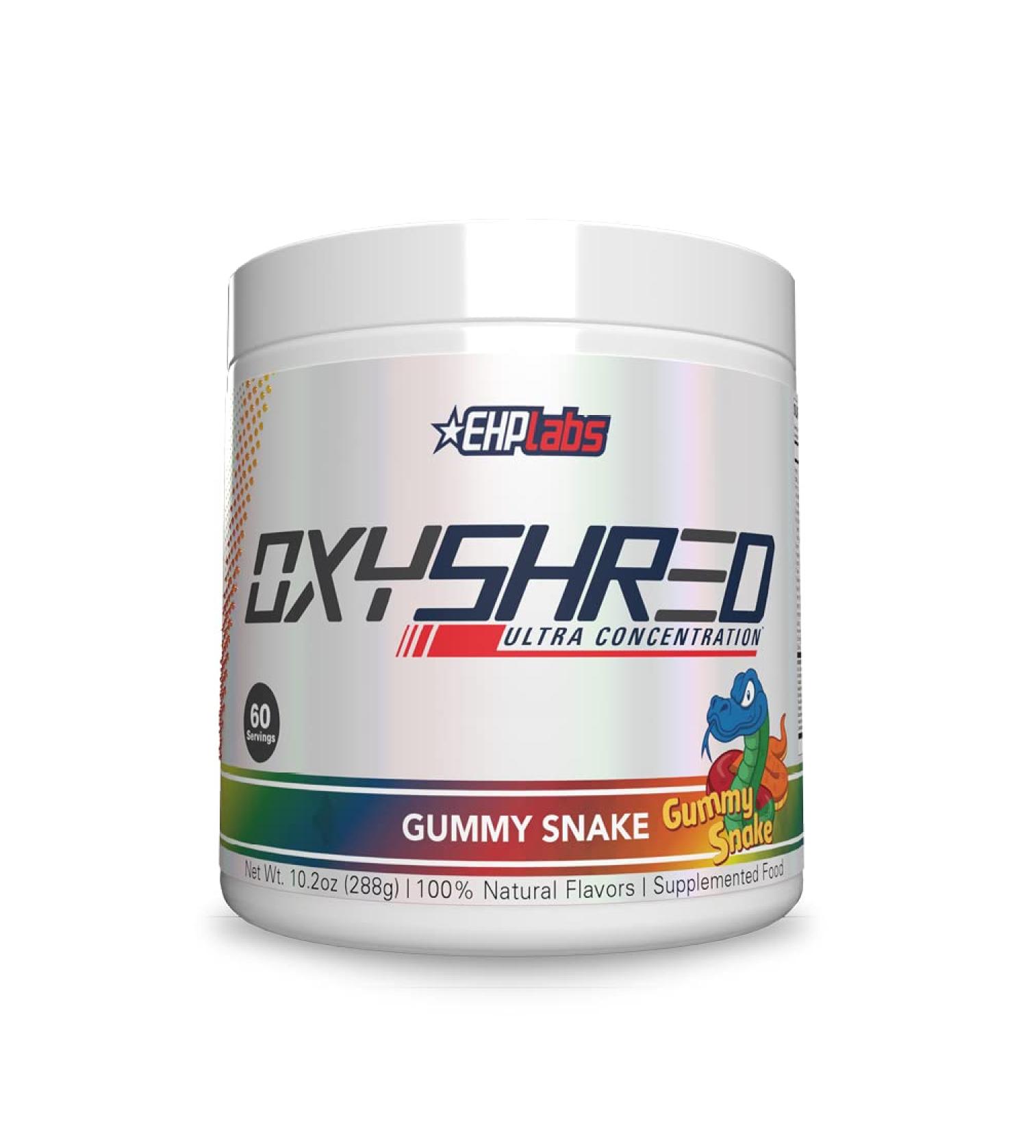 EHPlabs OxyShred Thermogenic Pre Workout Powder & Shredding Supplement - Preworkout for Men & Women Sugar Free Energy Powder with 150mg of Caffeine - Gummy Snake 60 Servings - Buy Online on GoSupps.com
