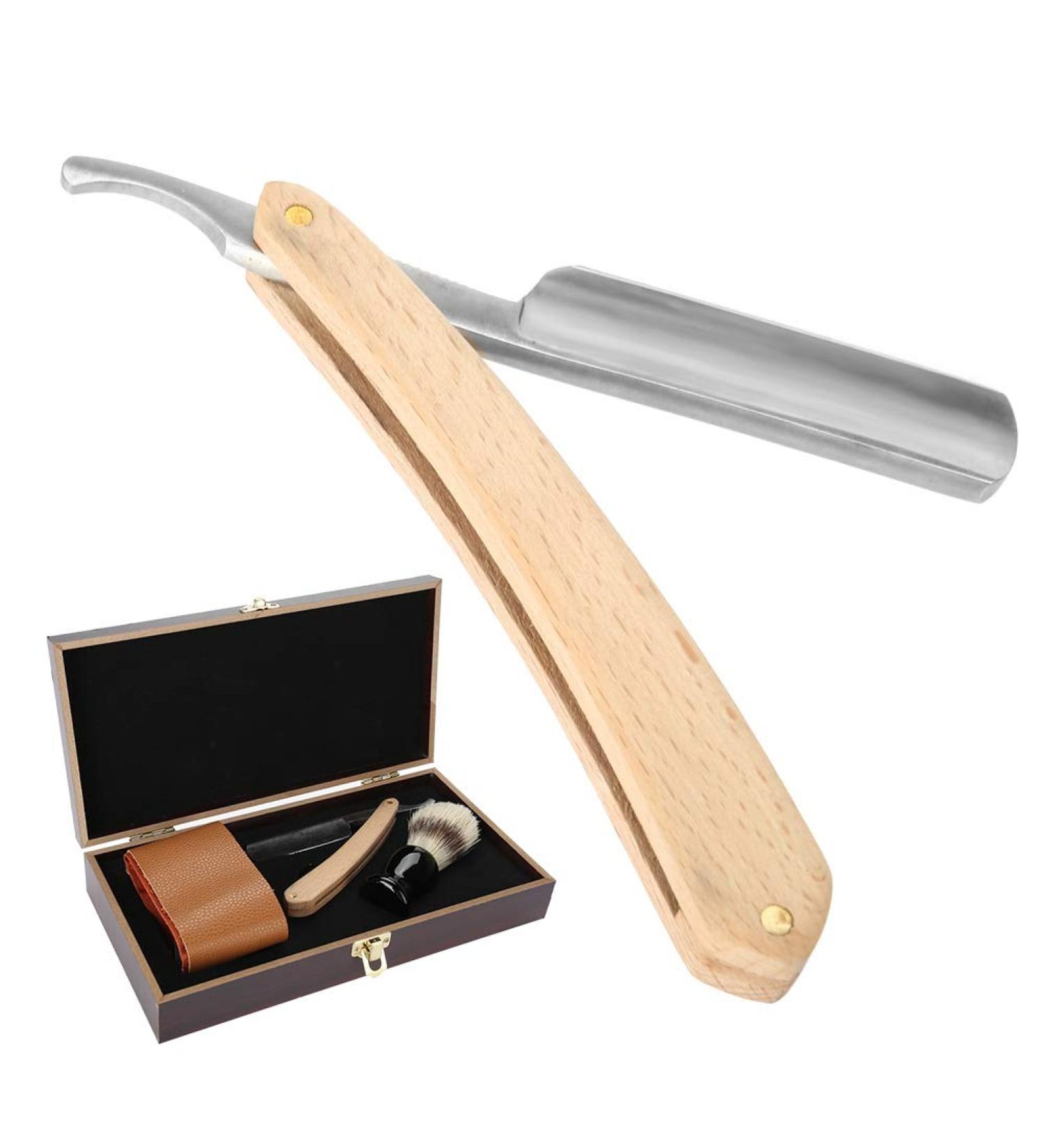 Premium 3-Part Razor Shaving Set | Manual Razor Beard Brush & Gift Box for Men - Ultimate Men's Beard Shaving Experience - Buy Online on GoSupps.com